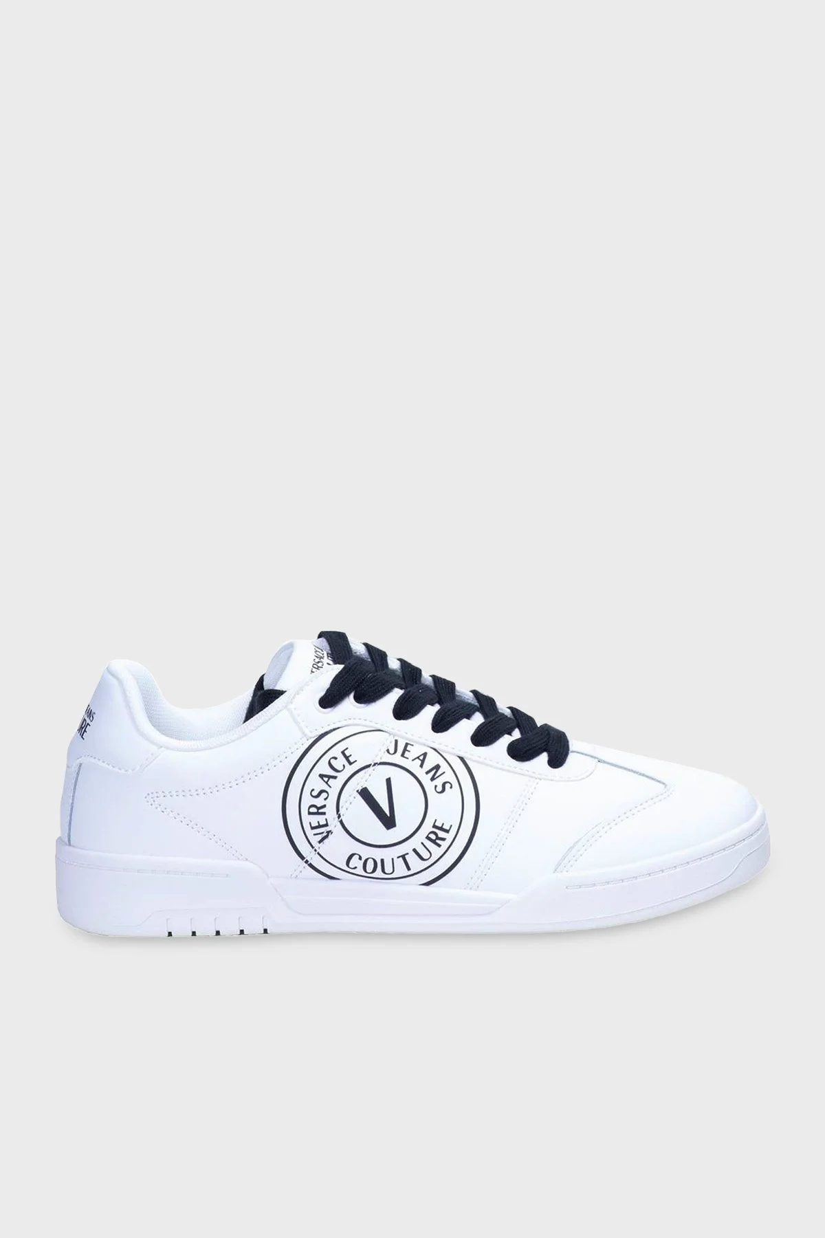 Versace Jeans Couture Logolu Deri Sneaker Erkek Ayakkabı 74YA3SD1 ZP220 L02 BEYAZ-SİYAH - 5