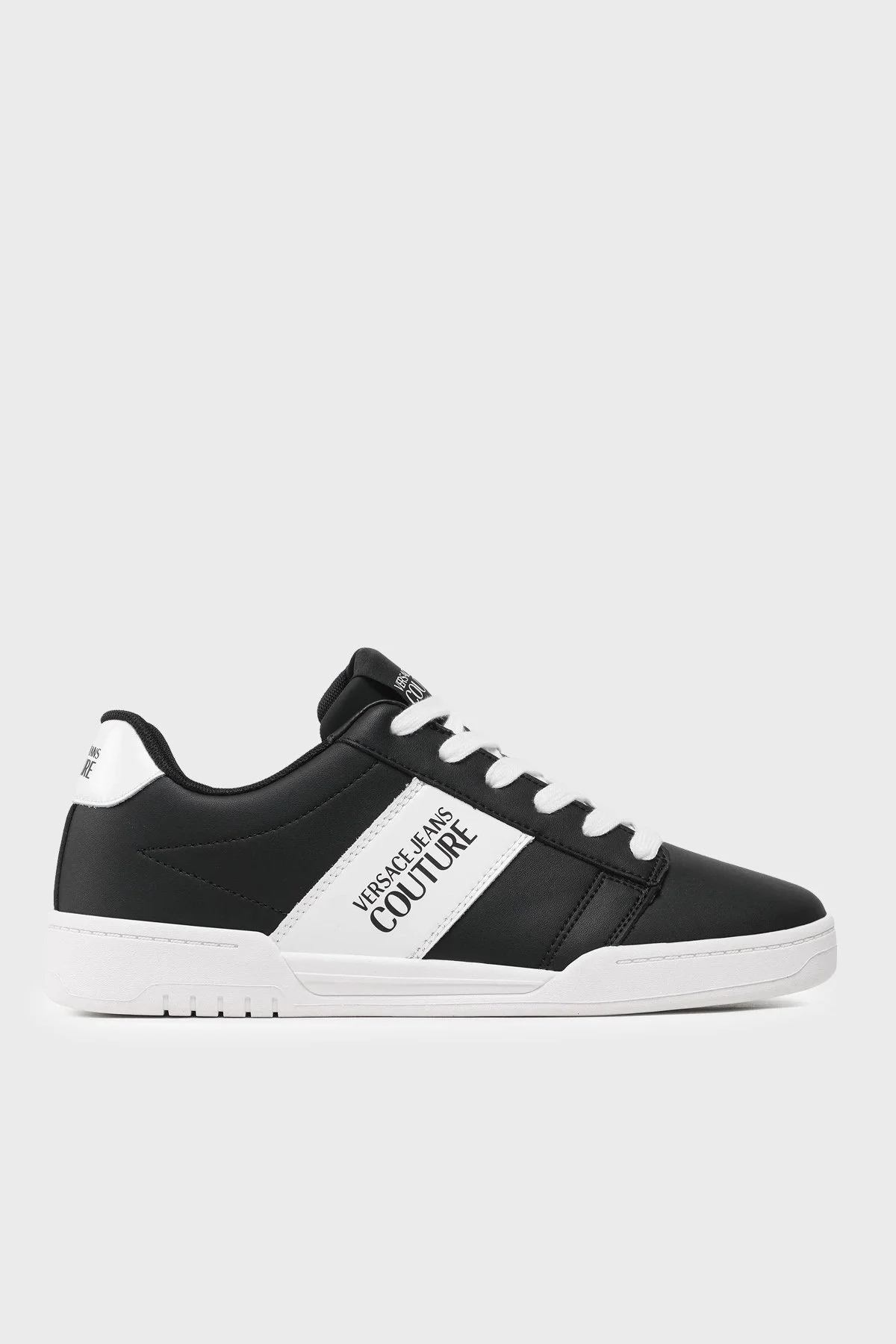 Versace Jeans Couture Logolu Deri Sneaker Erkek Ayakkabı 74YA3SD5 ZP217 899 SİYAH - 1