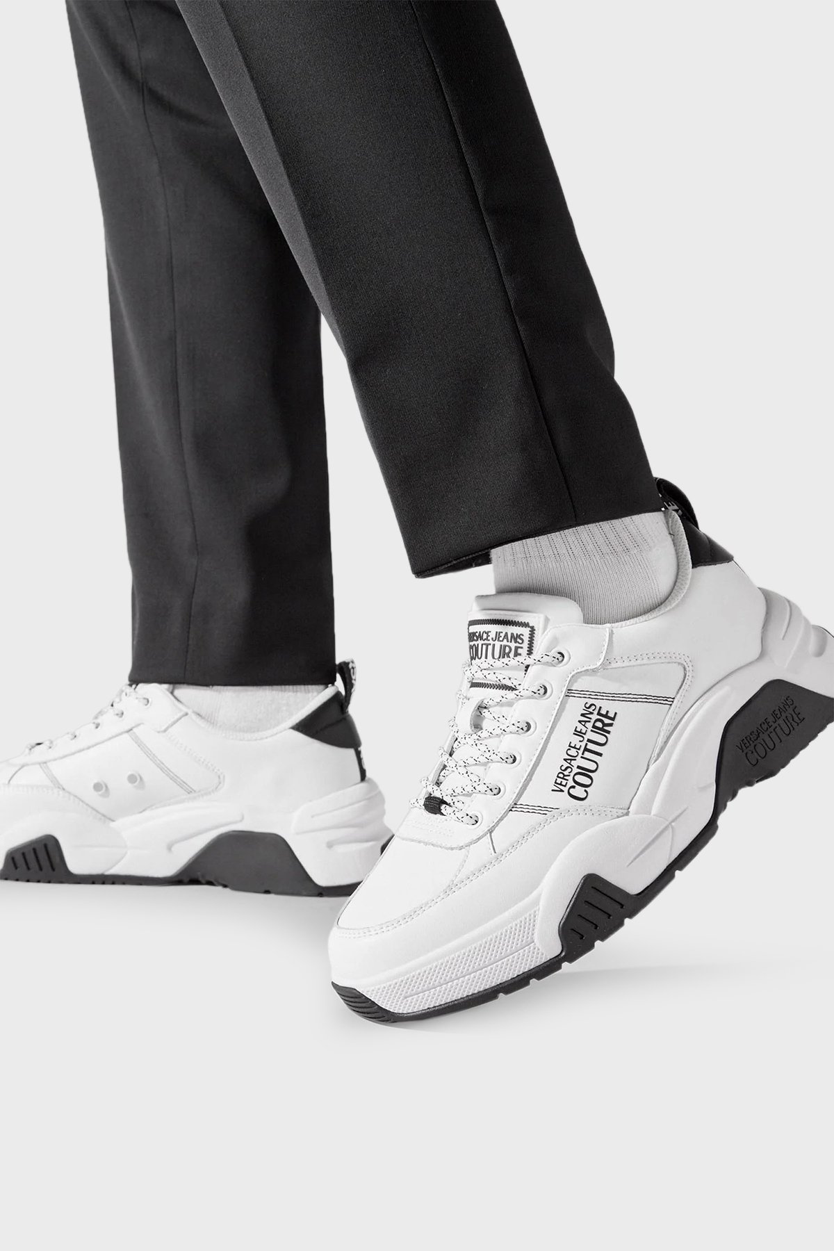 ノリノリ VERSACE JEANS COUTURE美品 未使用 タグ付き Versace Jeans Couture 77Ya3Sa3 Siyah Erkek Spor Ayakkabı | Flower