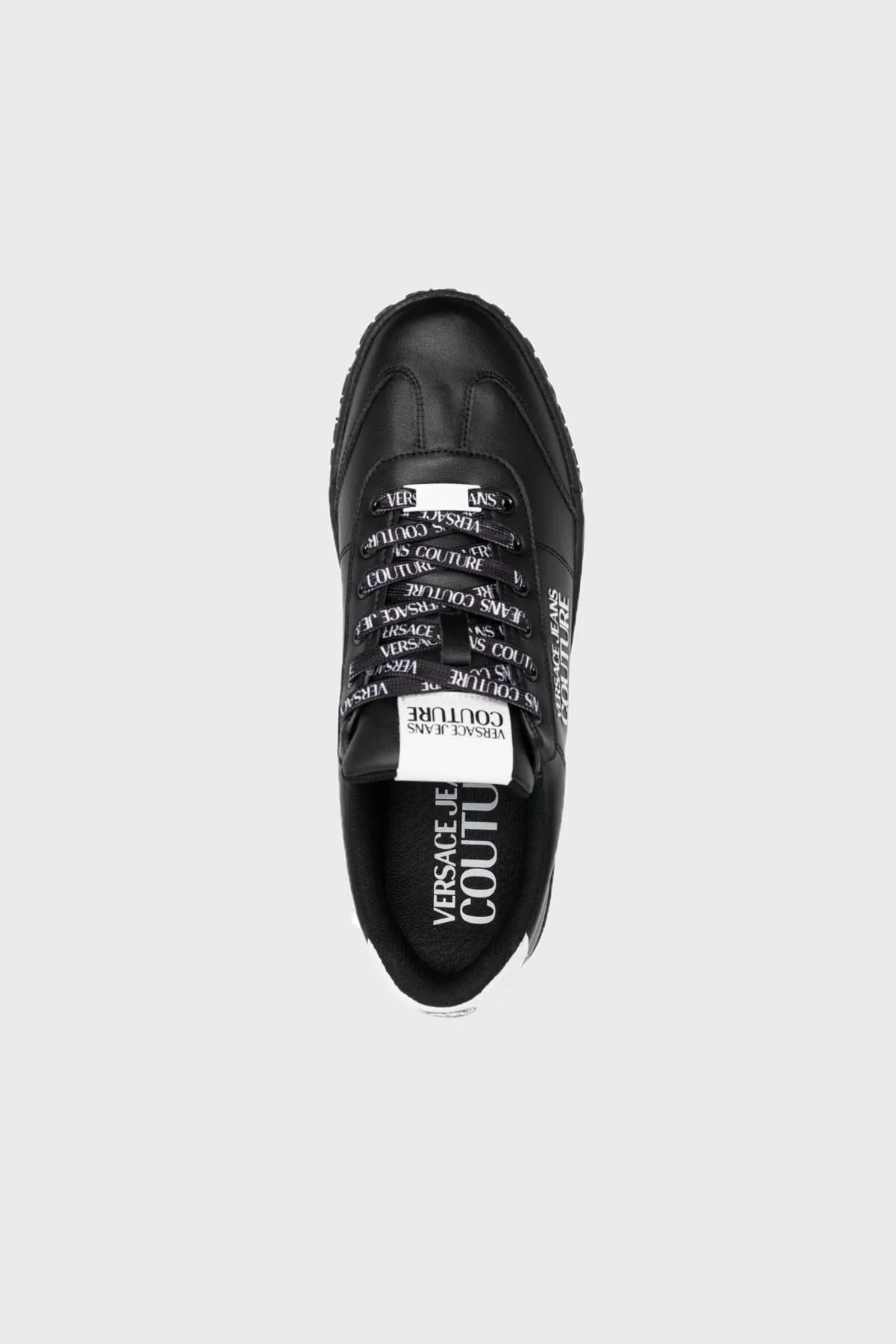 Versace Jeans Couture Logolu Deri Sneaker Erkek Ayakkabı 75YA3SK6 ZP335 899 SİYAH - 4