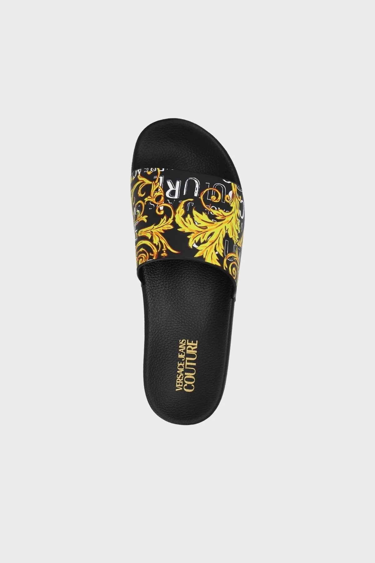 Versace Jeans Couture Logolu Düz Erkek Terlik 74YA3SQ4 ZS631 G89 SİYAH-GOLD - 4