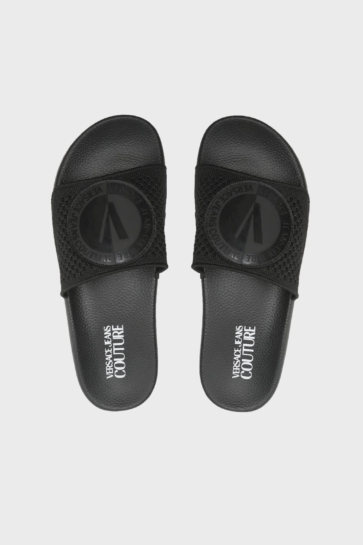 Versace Jeans Couture Logolu Düz Erkek Terlik 74YA3SQ9 ZS641 899 SİYAH - 3