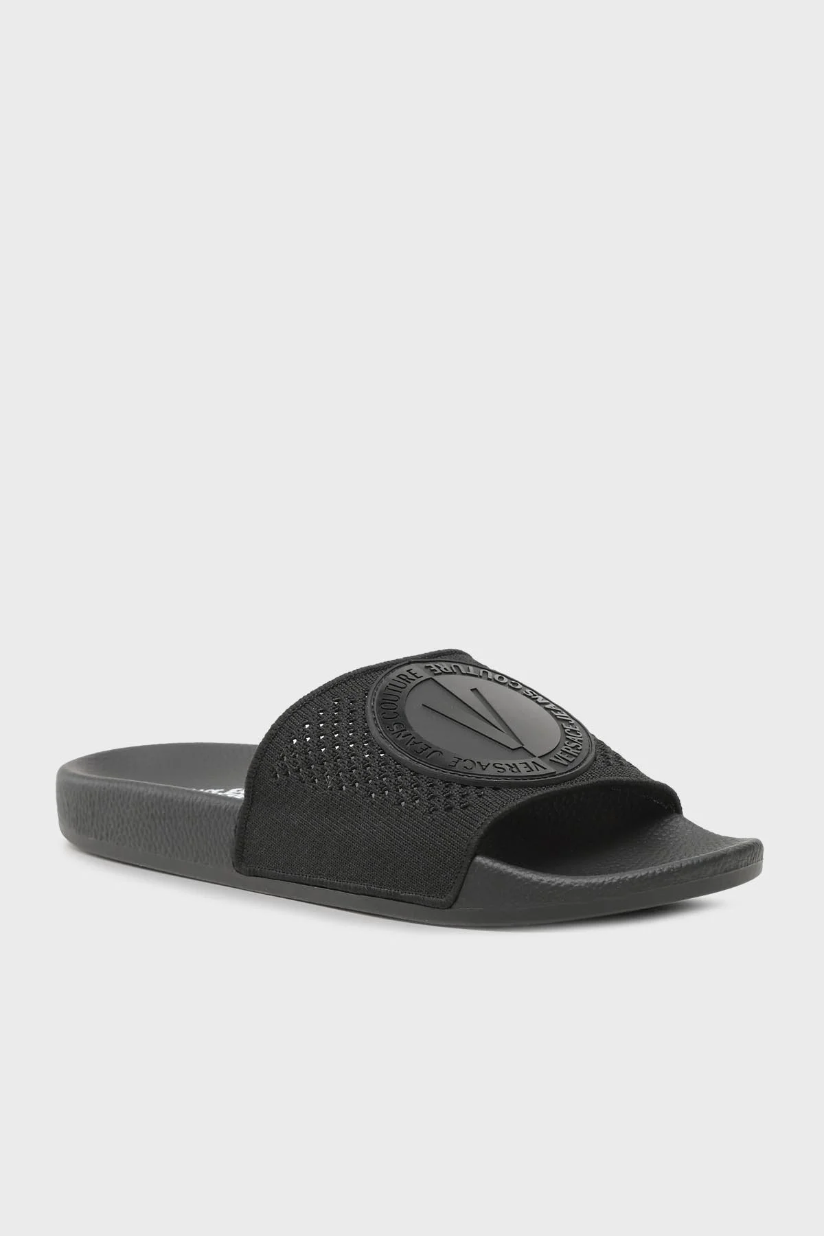 Versace Jeans Couture Logolu Düz Erkek Terlik 74YA3SQ9 ZS641 899 SİYAH - 5