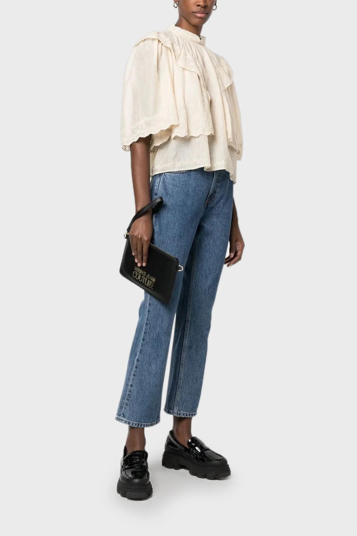 Versace Jeans Couture Logolu Fermuarlı Bayan Çanta 73VA4BLX ZS412 899 SİYAH - 2