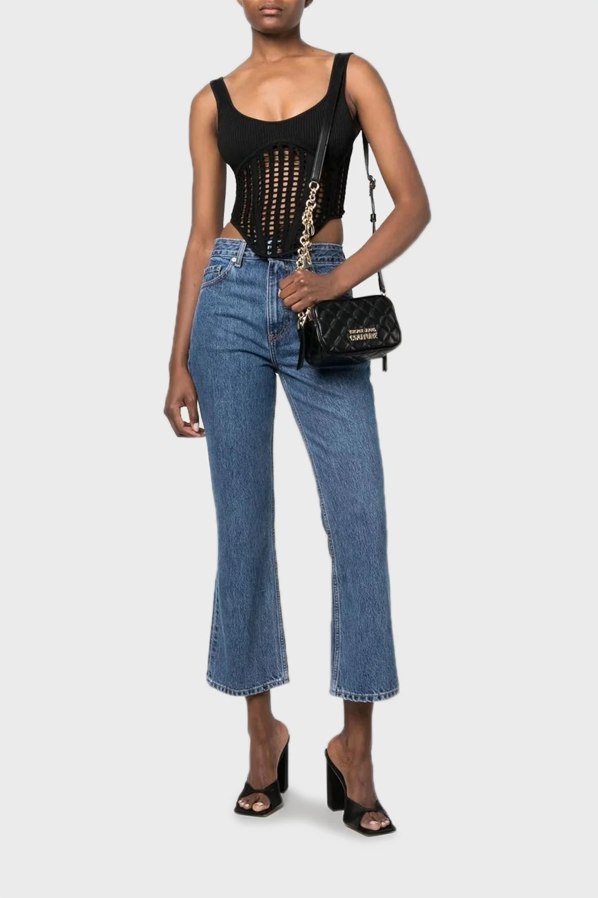 Versace Jeans Couture Logolu Fermuarlı Kapitone Bayan Çanta 73VA4BC8 ZS409 899 SİYAH - 2