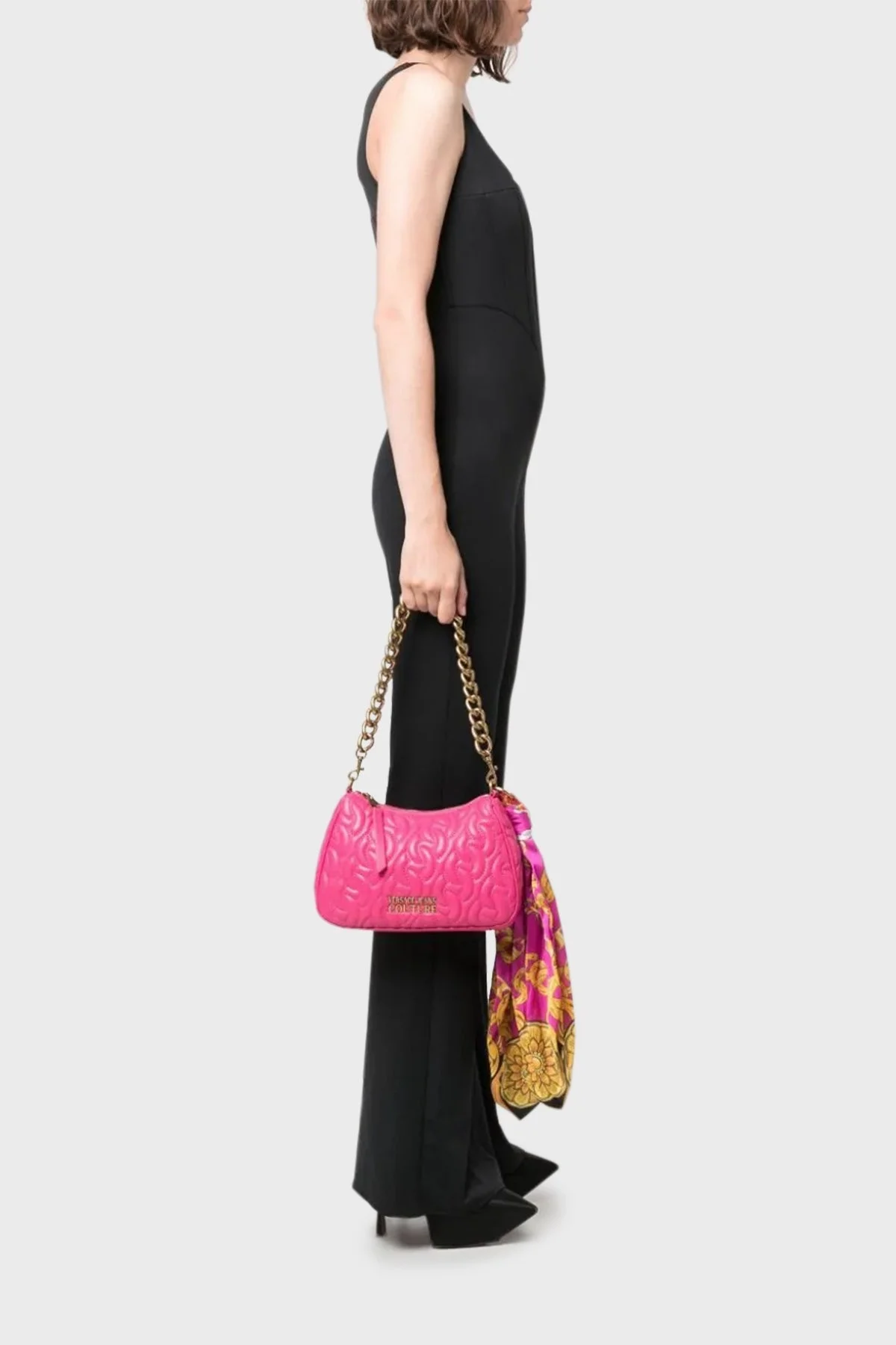 Versace Jeans Couture Logolu Fermuarlı Zincir Askılı Bayan Çanta 75VA4BA6 ZS803 455 FUŞYA - 2