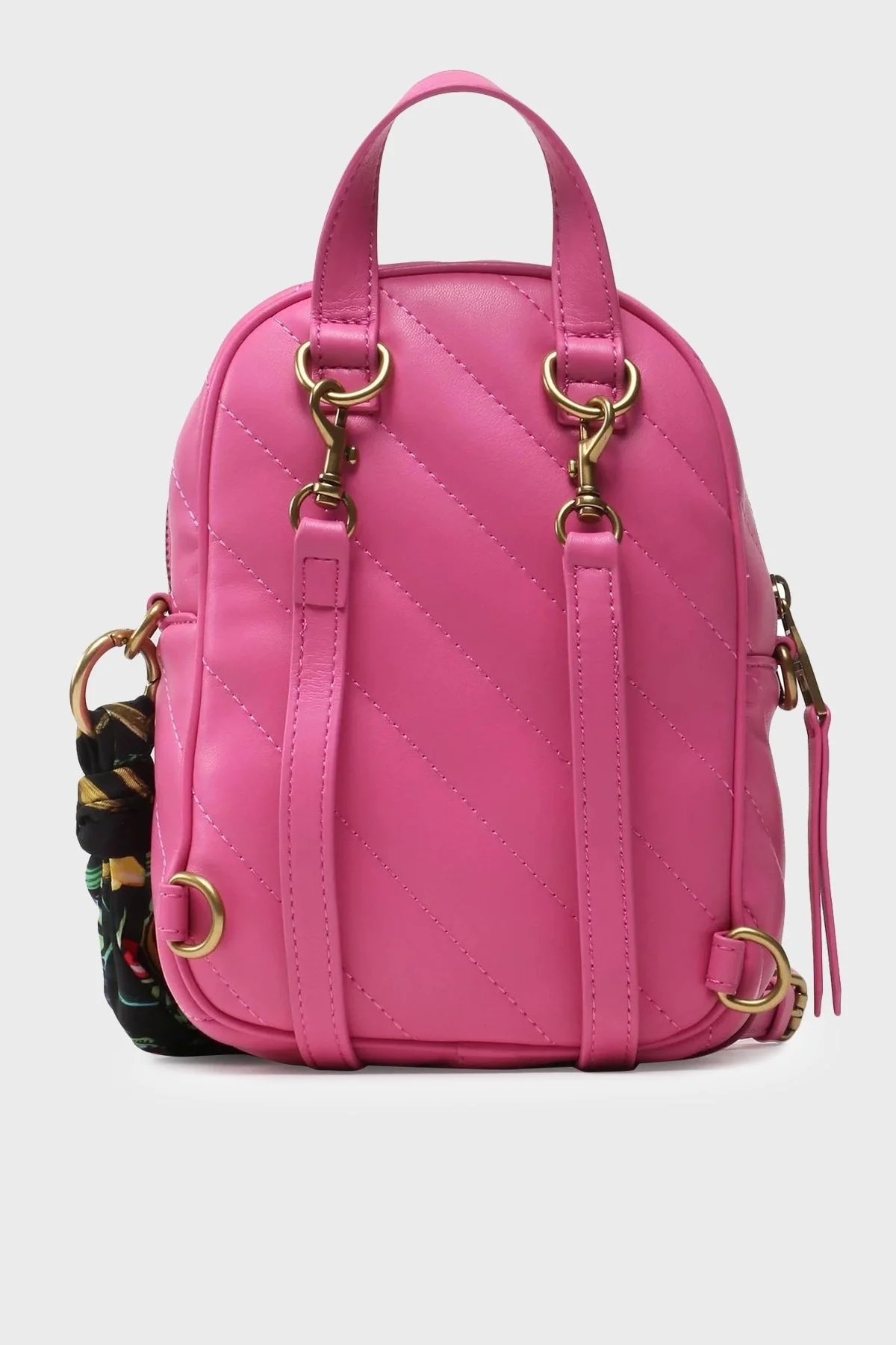 Versace Jeans Couture Logolu Fular Detaylı Kapitone Bayan Sırt Çantası 74VA4BAG ZS409 406 FUŞYA - 3