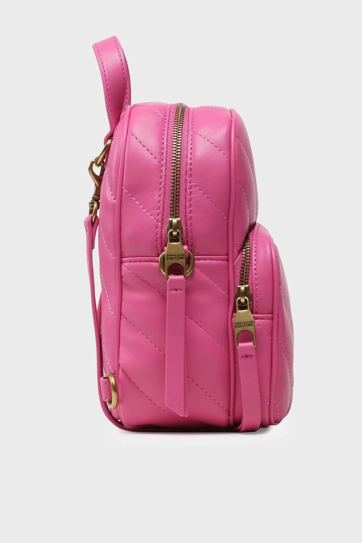 Versace Jeans Couture Logolu Fular Detaylı Kapitone Bayan Sırt Çantası 74VA4BAG ZS409 406 FUŞYA - 4