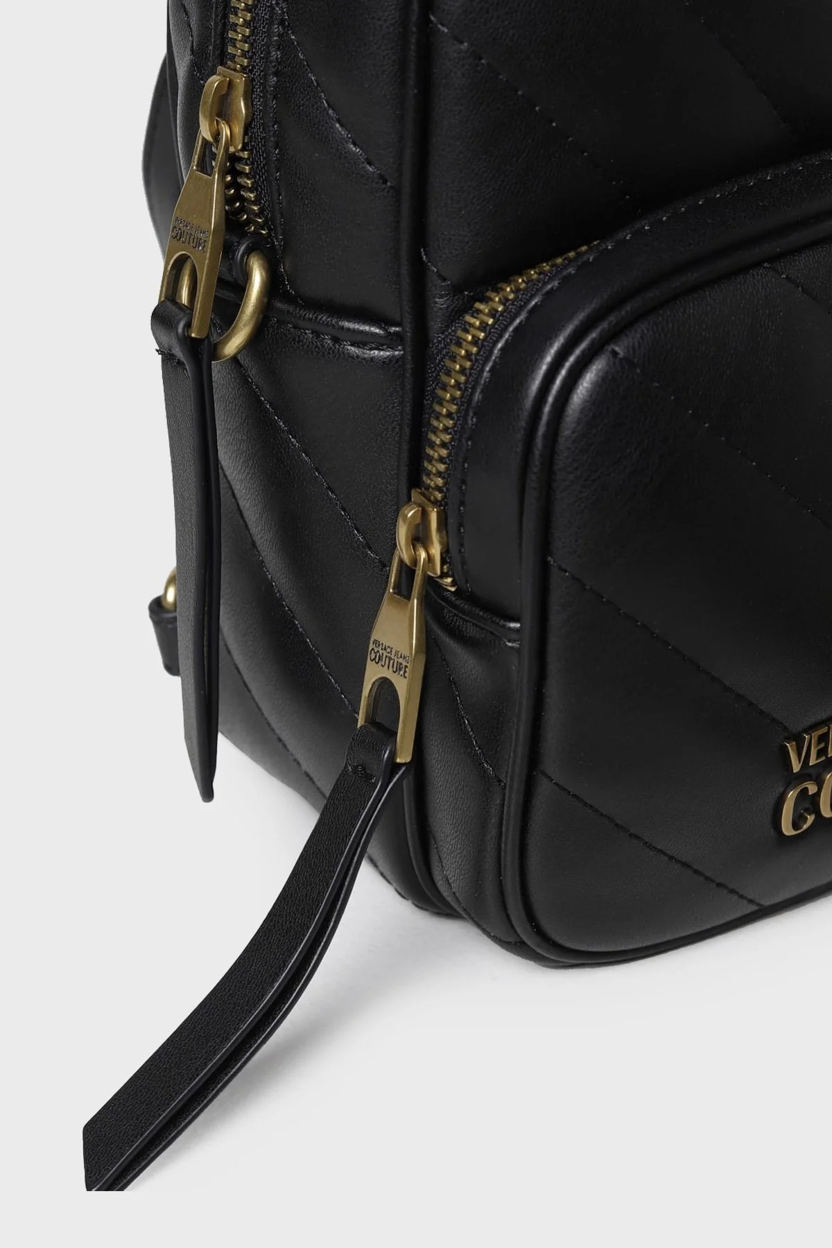 Versace Jeans Couture Logolu Fular Detaylı Kapitone Bayan Sırt Çantası 74VA4BAG ZS409 899 SİYAH - 5