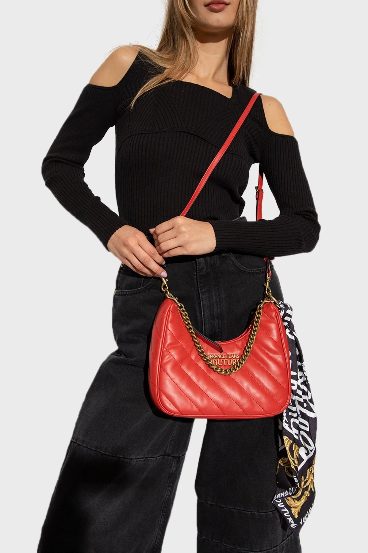 Versace Jeans Couture Logolu Fularlı Bayan Çanta 73VA4BA8 ZS409 522 KIRMIZI - 2