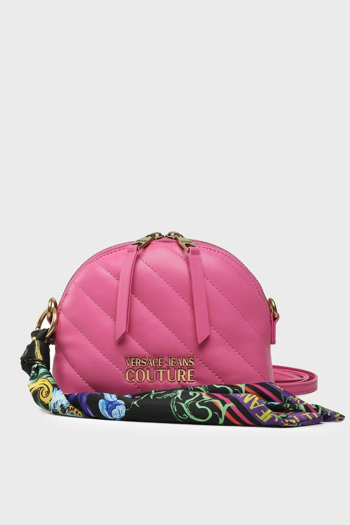 Versace Jeans Couture Logolu Fularlı Kapitone Bayan Çanta 74VA4BA7 ZS409 406 FUŞYA - 1