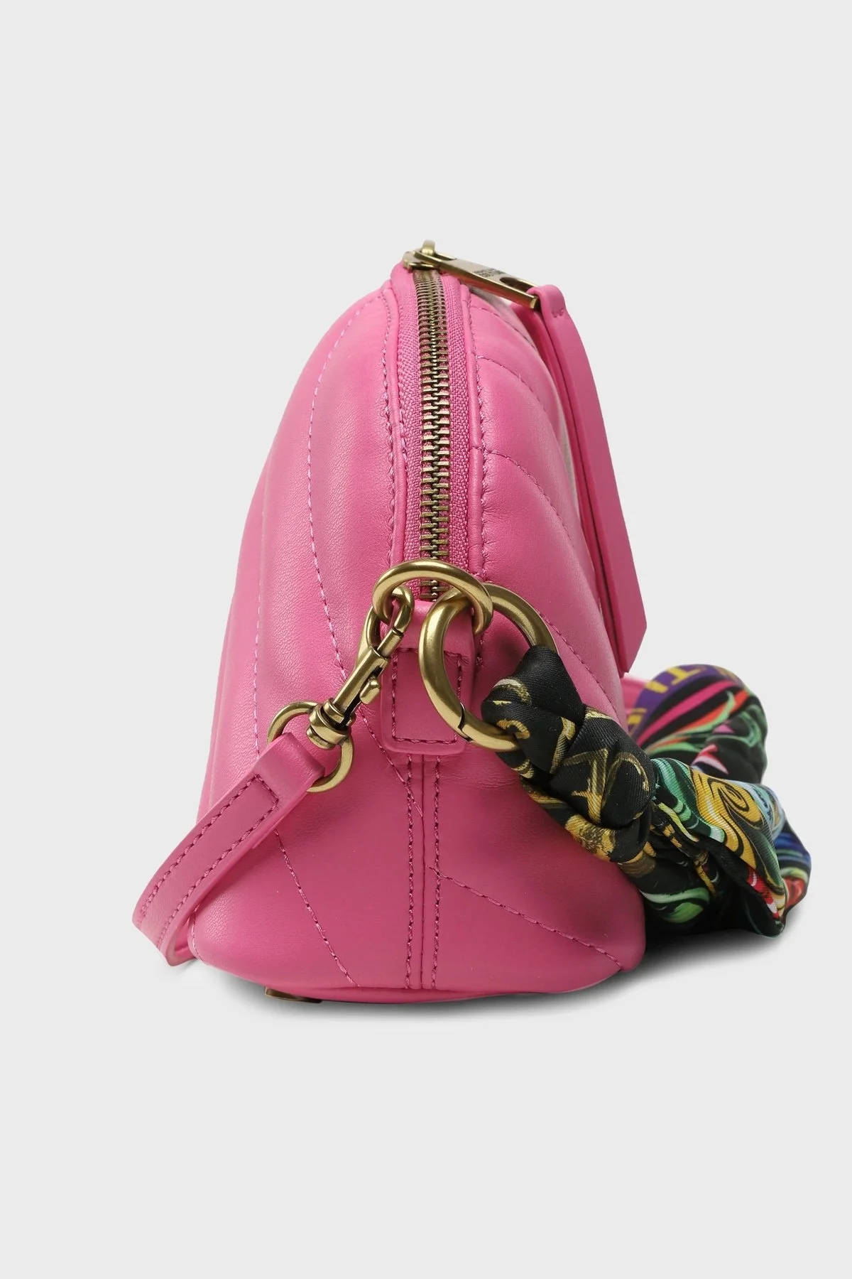 Versace Jeans Couture Logolu Fularlı Kapitone Bayan Çanta 74VA4BA7 ZS409 406 FUŞYA - 3