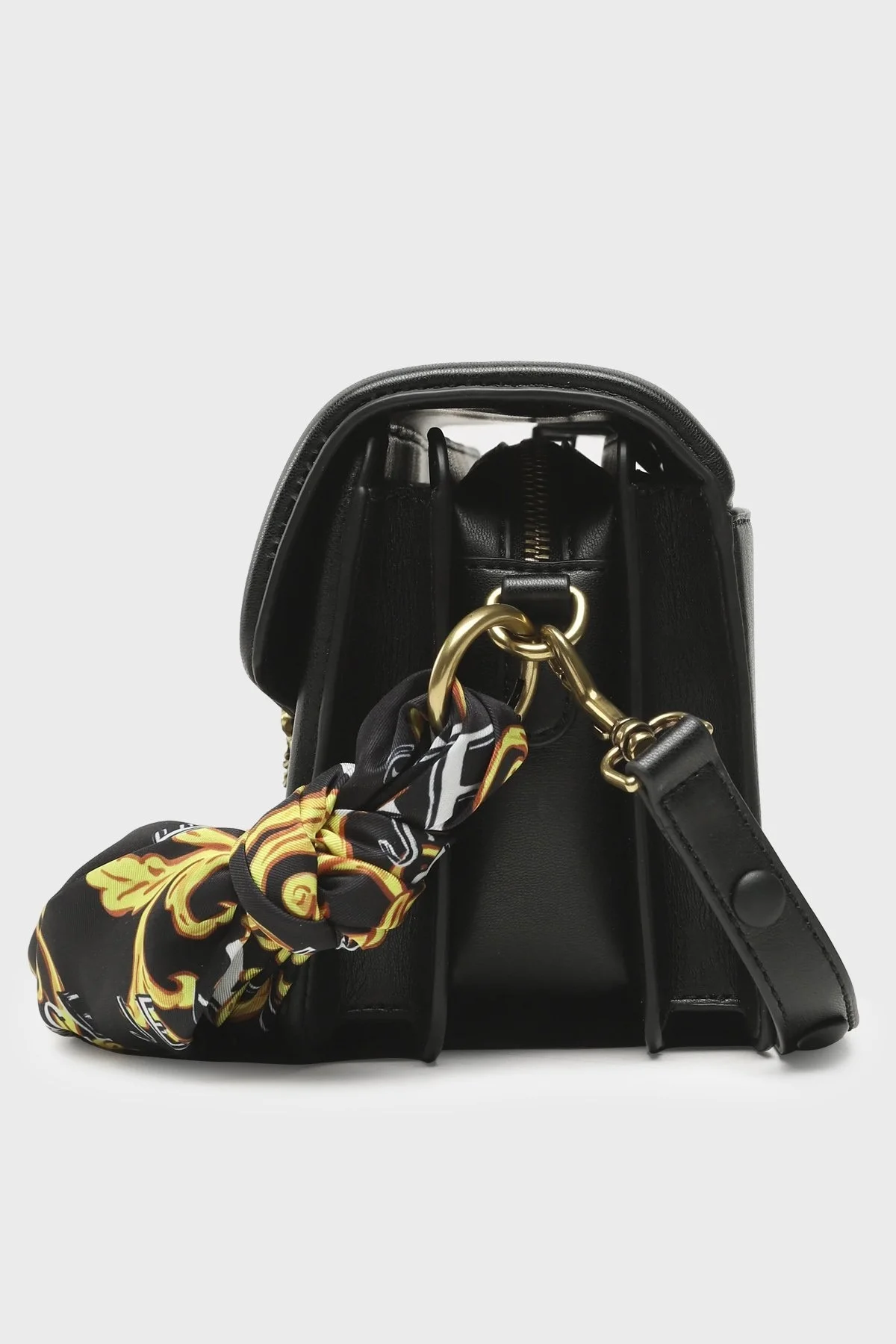 Versace Jeans Couture Logolu Fularlı Kapitoneli Bayan Çanta 74VA4BF1 ZS409 899 SİYAH - 4