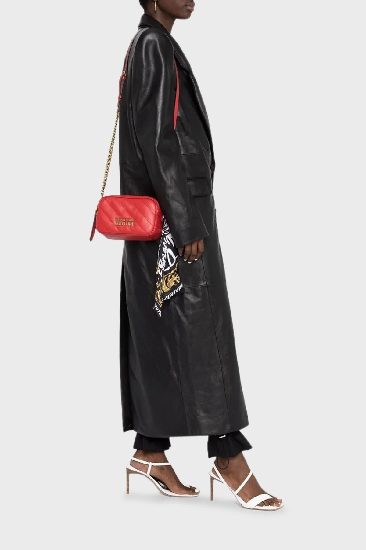 Versace Jeans Couture Logolu Fularlı Zincir Askılı Bayan Çanta 73VA4BA4 ZS409 522 KIRMIZI - 2