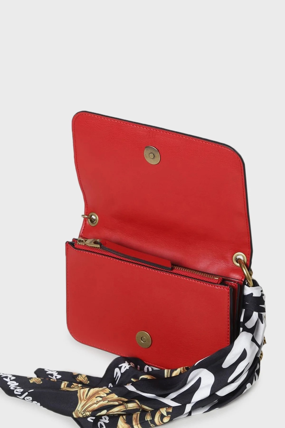 Versace Jeans Couture Logolu Fularlı Zincir Askılı Bayan Çanta 73VA5PA6 ZS409 522 BORDO - 2