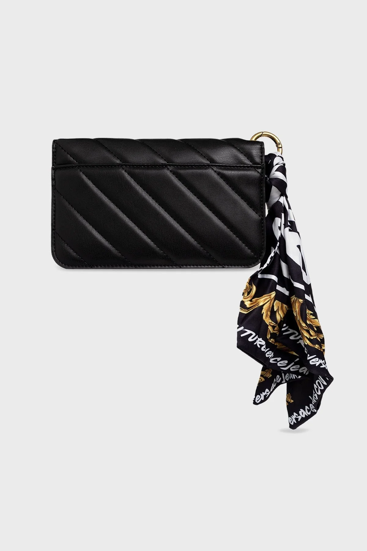 Versace Jeans Couture Logolu Fularlı Zincir Askılı Bayan Çanta 73VA5PA6 ZS409 899 SİYAH - 3