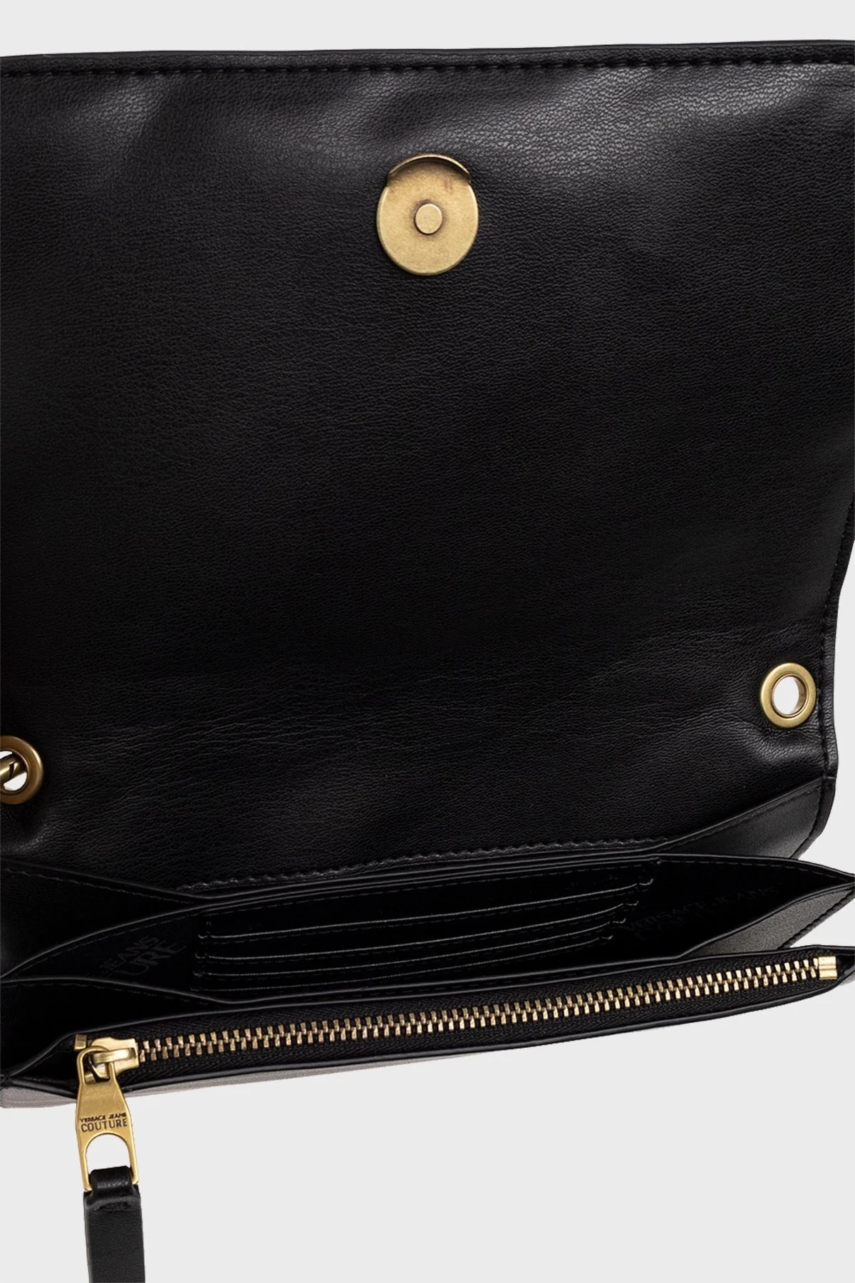 Versace Jeans Couture Logolu Fularlı Zincir Askılı Bayan Çanta 73VA5PA6 ZS409 899 SİYAH - 5