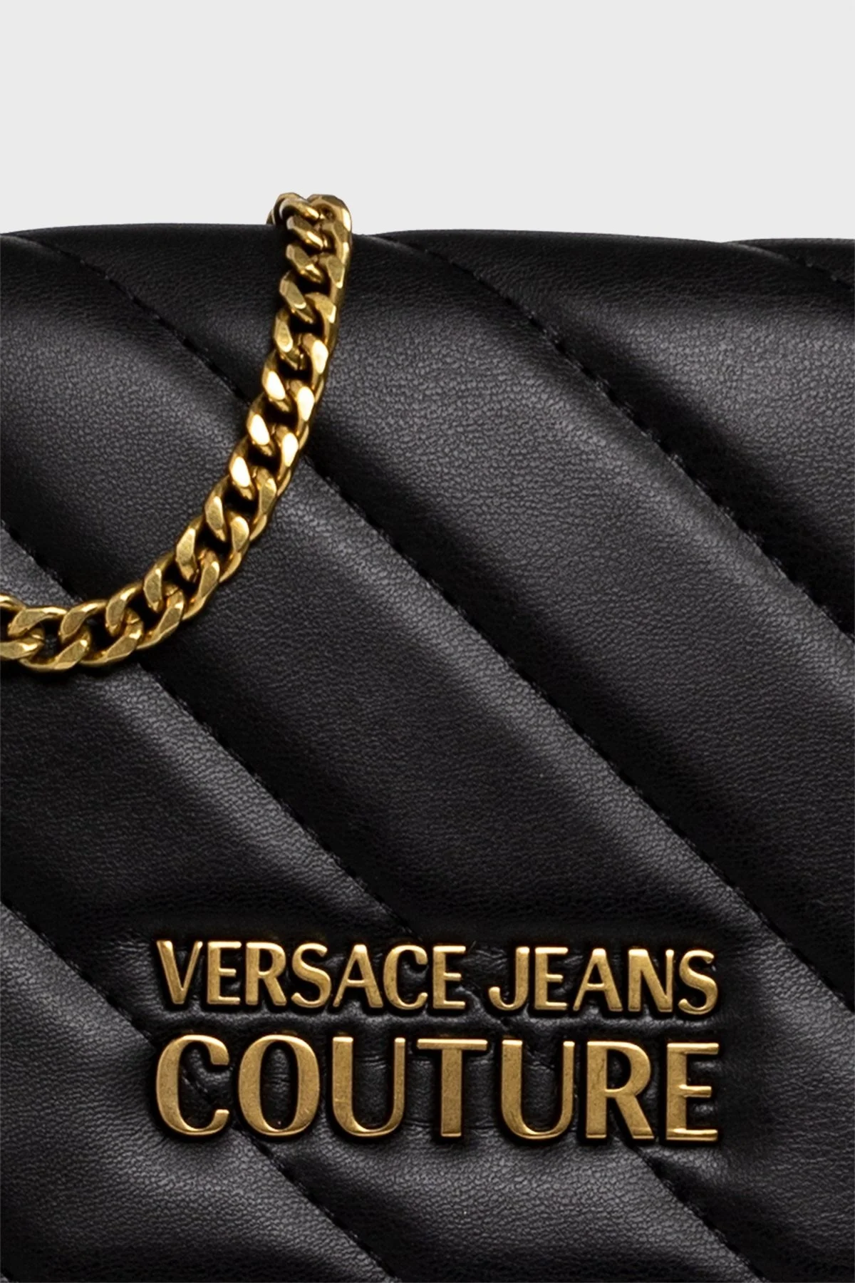 Versace Jeans Couture Logolu Fularlı Zincir Askılı Bayan Çanta 73VA5PA6 ZS409 899 SİYAH - 6