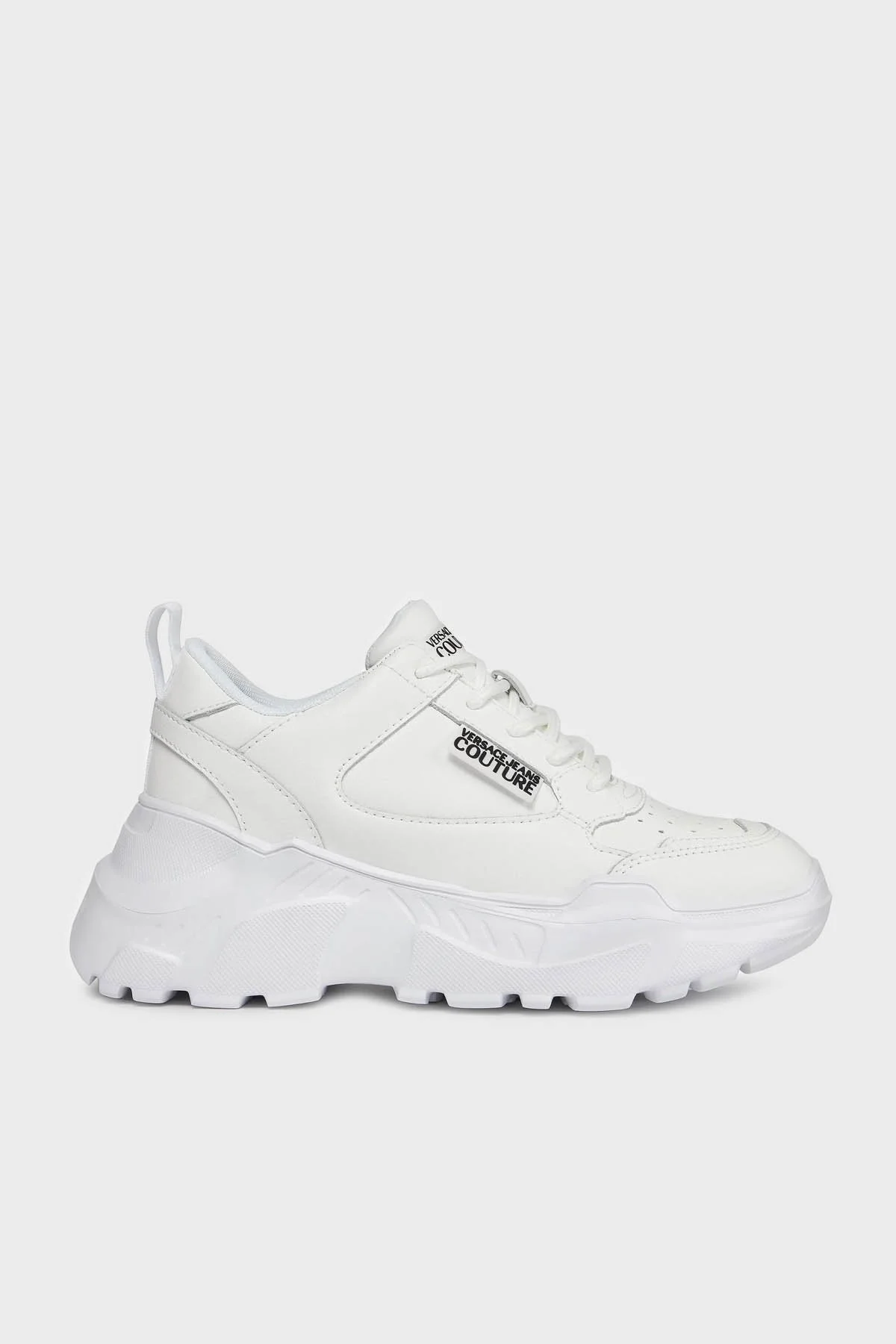 Versace Jeans Couture Logolu Hakiki Deri Sneaker Bayan Ayakkabı 75VA3SC2 ZP307 003 BEYAZ - 1