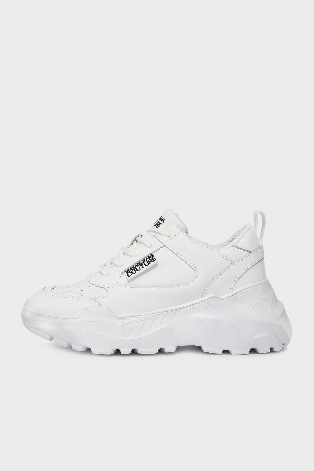 Versace Jeans Couture Logolu Hakiki Deri Sneaker Bayan Ayakkabı 75VA3SC2 ZP307 003 BEYAZ - 3