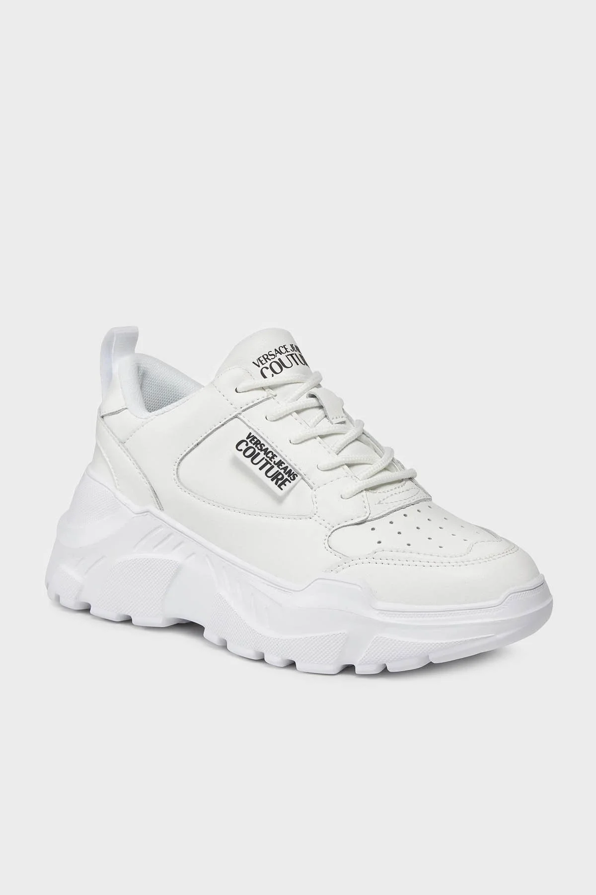 Versace Jeans Couture Logolu Hakiki Deri Sneaker Bayan Ayakkabı 75VA3SC2 ZP307 003 BEYAZ - 6