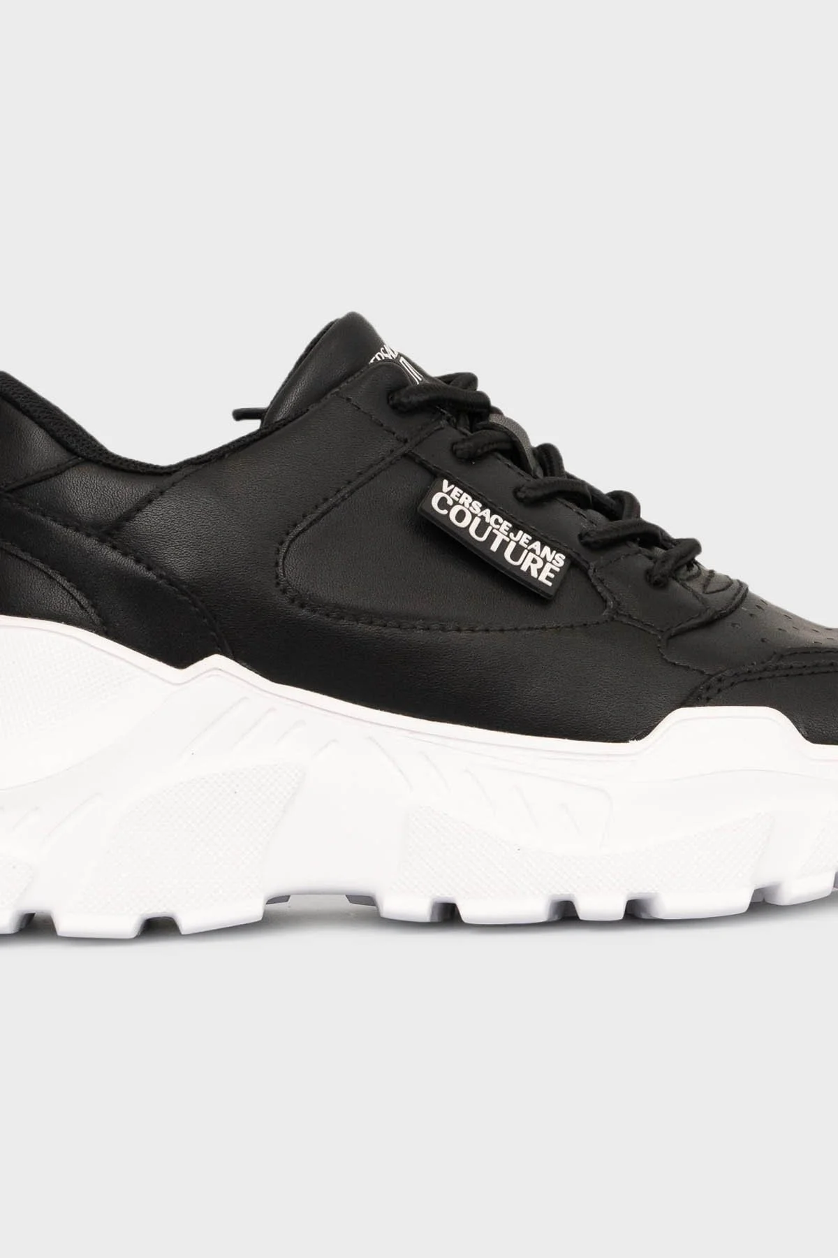 Versace Jeans Couture Logolu Hakiki Deri Sneaker Bayan Ayakkabı 75VA3SC2 ZP307 899 SİYAH - 10