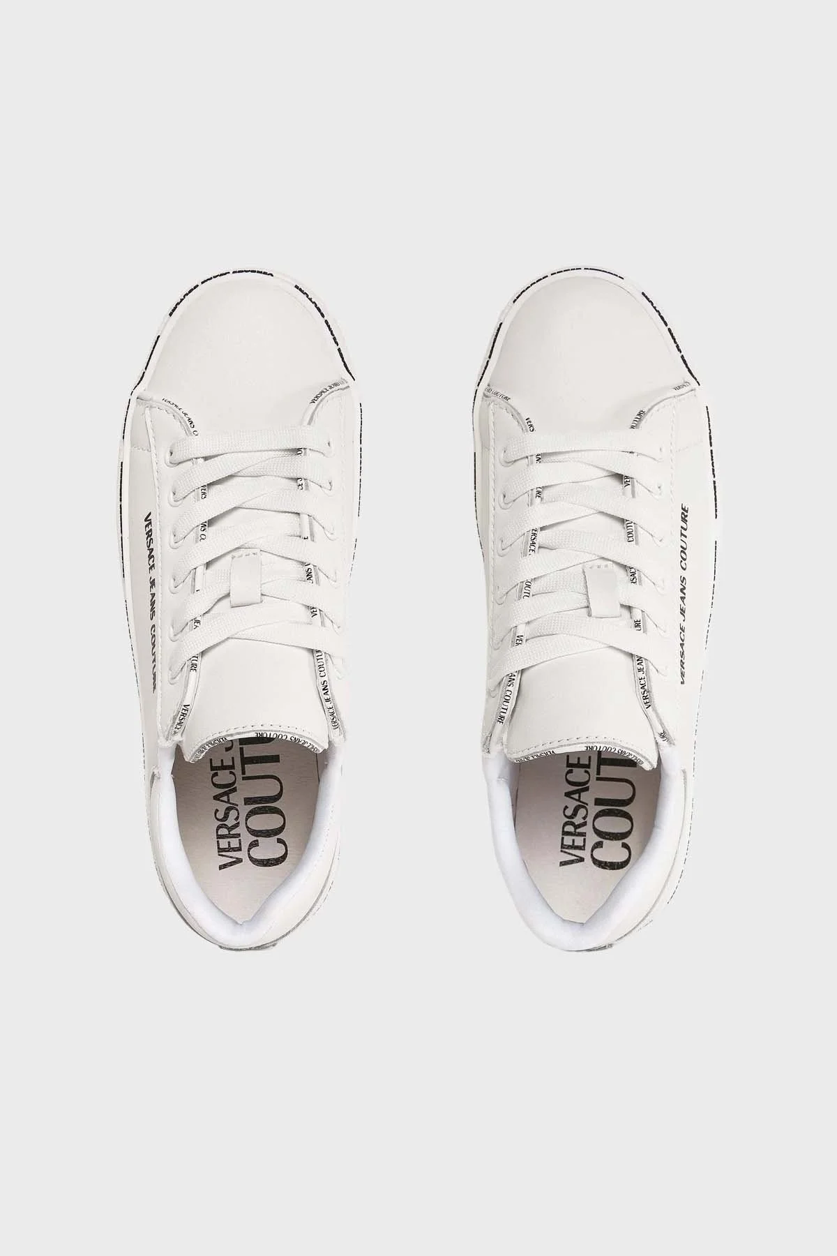 Versace Jeans Couture Logolu Hakiki Deri Sneaker Bayan Ayakkabı 75VA3SK5 ZP315 003 BEYAZ - 5