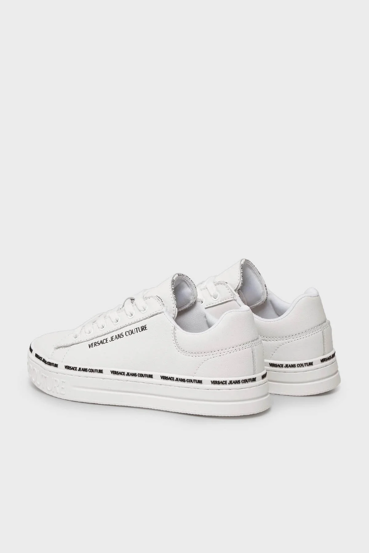 Versace Jeans Couture Logolu Hakiki Deri Sneaker Bayan Ayakkabı 75VA3SK5 ZP315 003 BEYAZ - 6