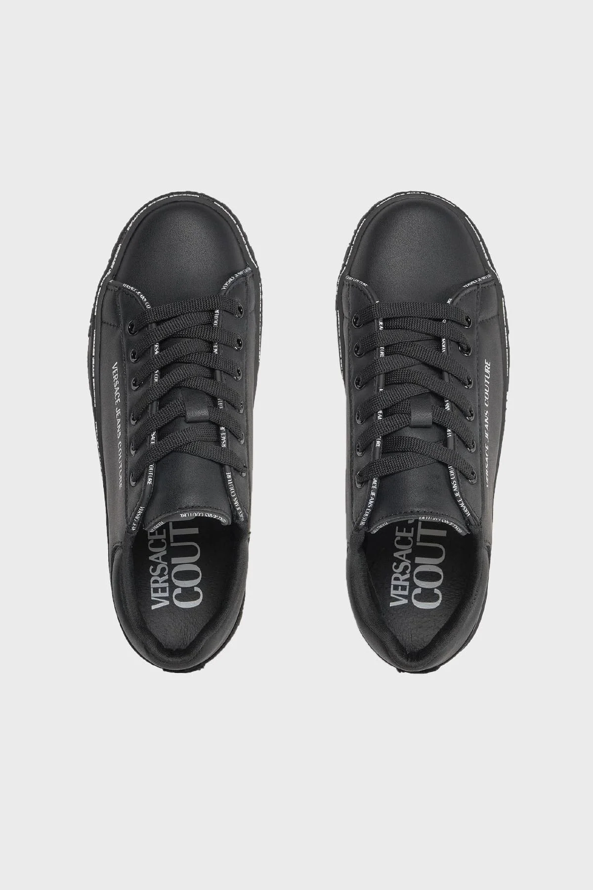 Versace Jeans Couture Logolu Hakiki Deri Sneaker Bayan Ayakkabı 75VA3SK5 ZP315 899 SİYAH - 5