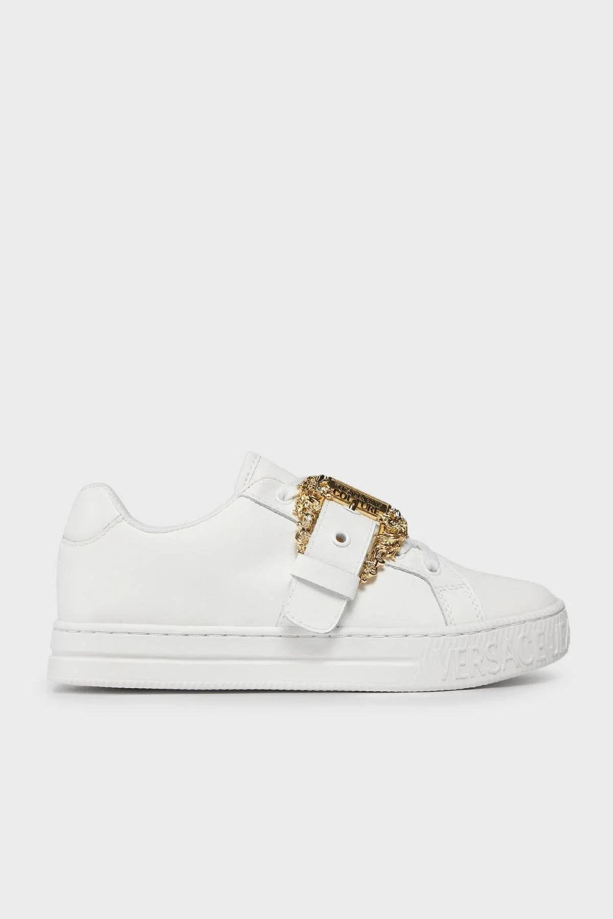 Versace Jeans Couture Logolu Hakiki Deri Sneaker Bayan Ayakkabı 75VA3SK9 ZP311 003 BEYAZ - 1