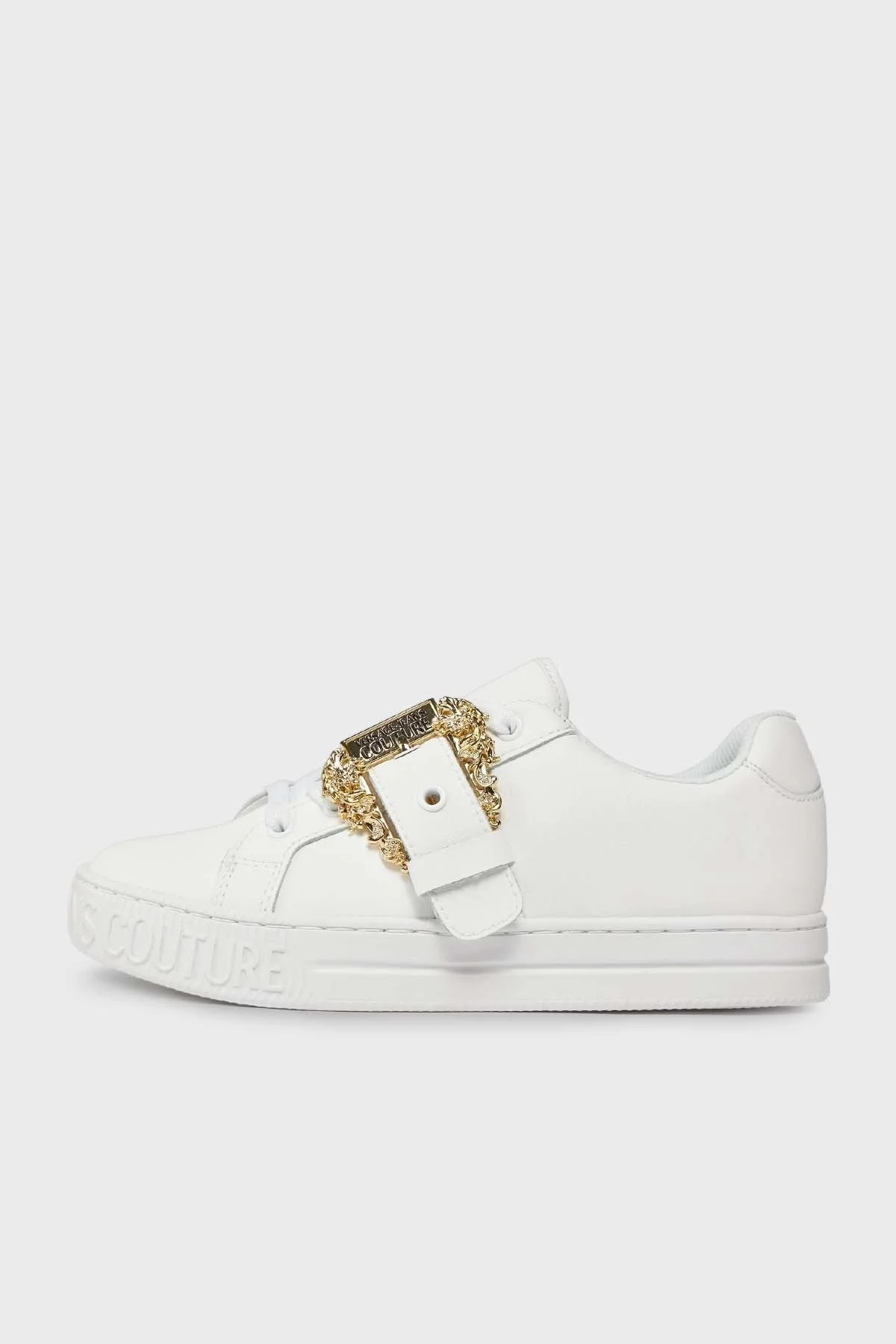 Versace Jeans Couture Logolu Hakiki Deri Sneaker Bayan Ayakkabı 75VA3SK9 ZP311 003 BEYAZ - 3