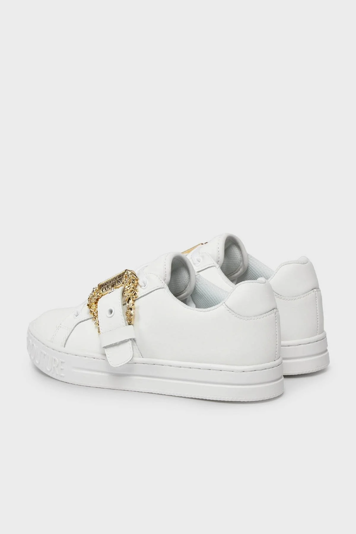Versace Jeans Couture Logolu Hakiki Deri Sneaker Bayan Ayakkabı 75VA3SK9 ZP311 003 BEYAZ - 5