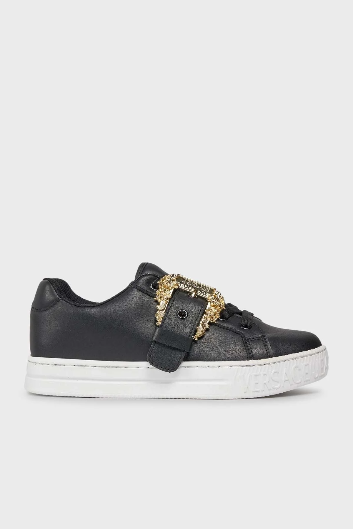 Versace Jeans Couture Logolu Hakiki Deri Sneaker Bayan Ayakkabı 75VA3SK9 ZP311 899 SİYAH - 1