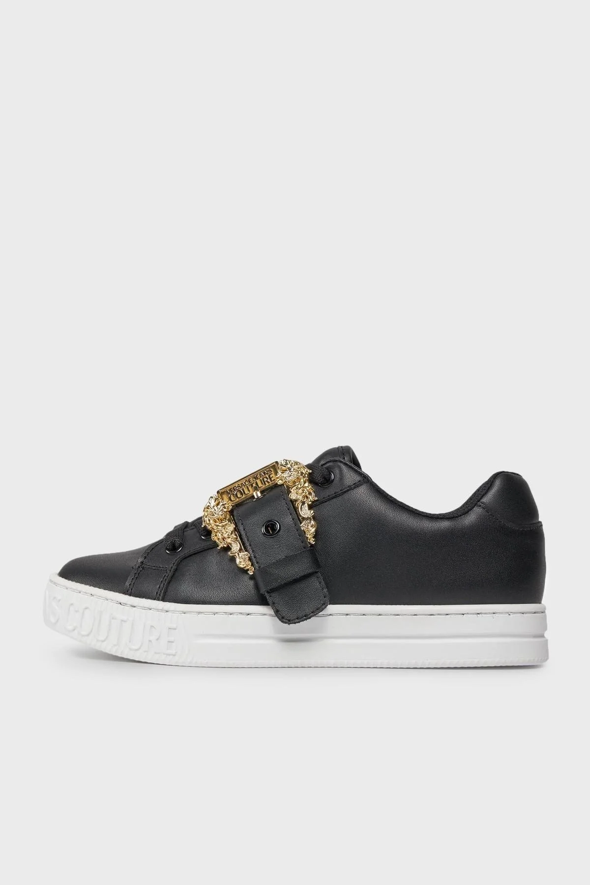 Versace Jeans Couture Logolu Hakiki Deri Sneaker Bayan Ayakkabı 75VA3SK9 ZP311 899 SİYAH - 3