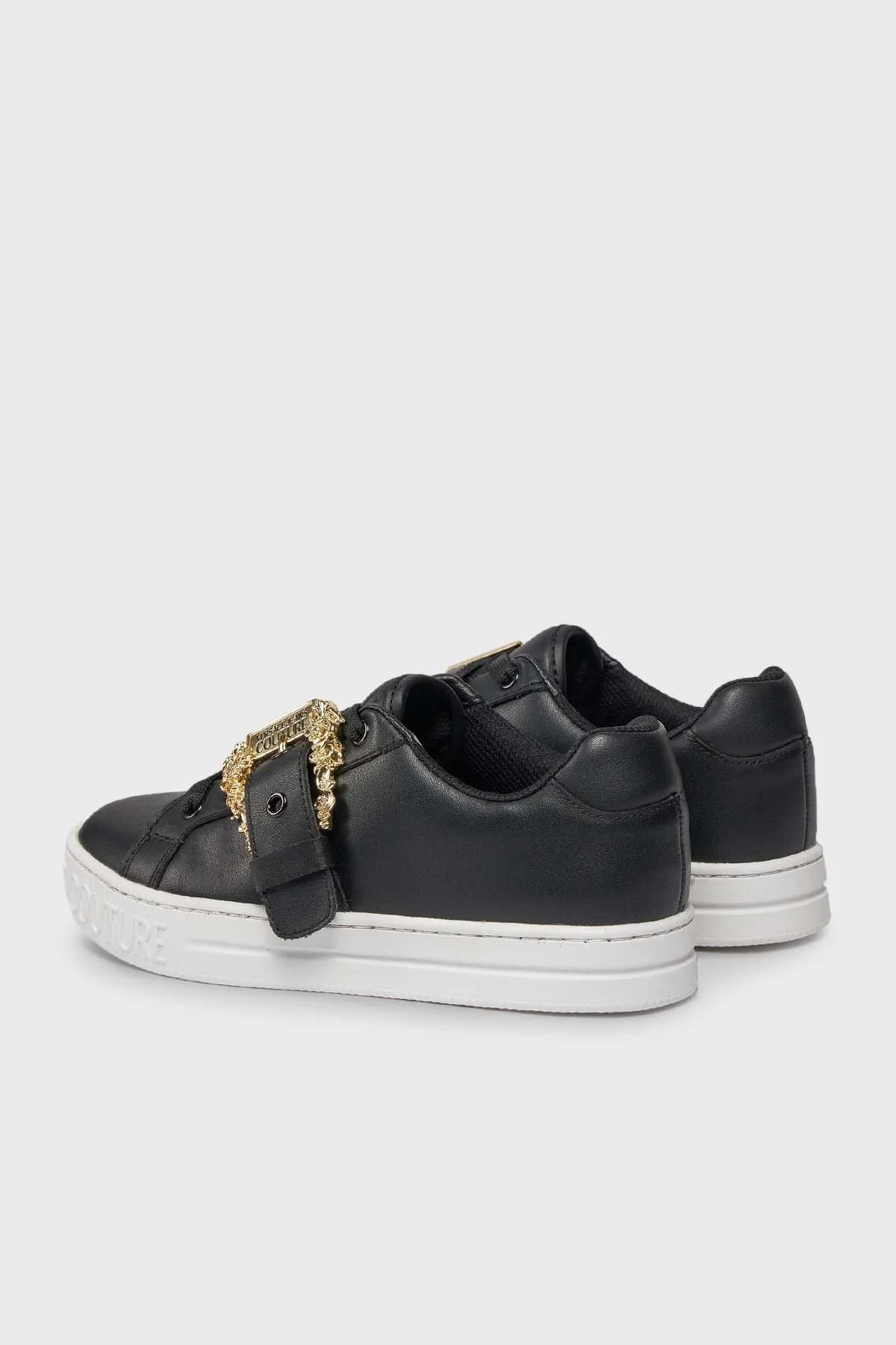 Versace Jeans Couture Logolu Hakiki Deri Sneaker Bayan Ayakkabı 75VA3SK9 ZP311 899 SİYAH - 6