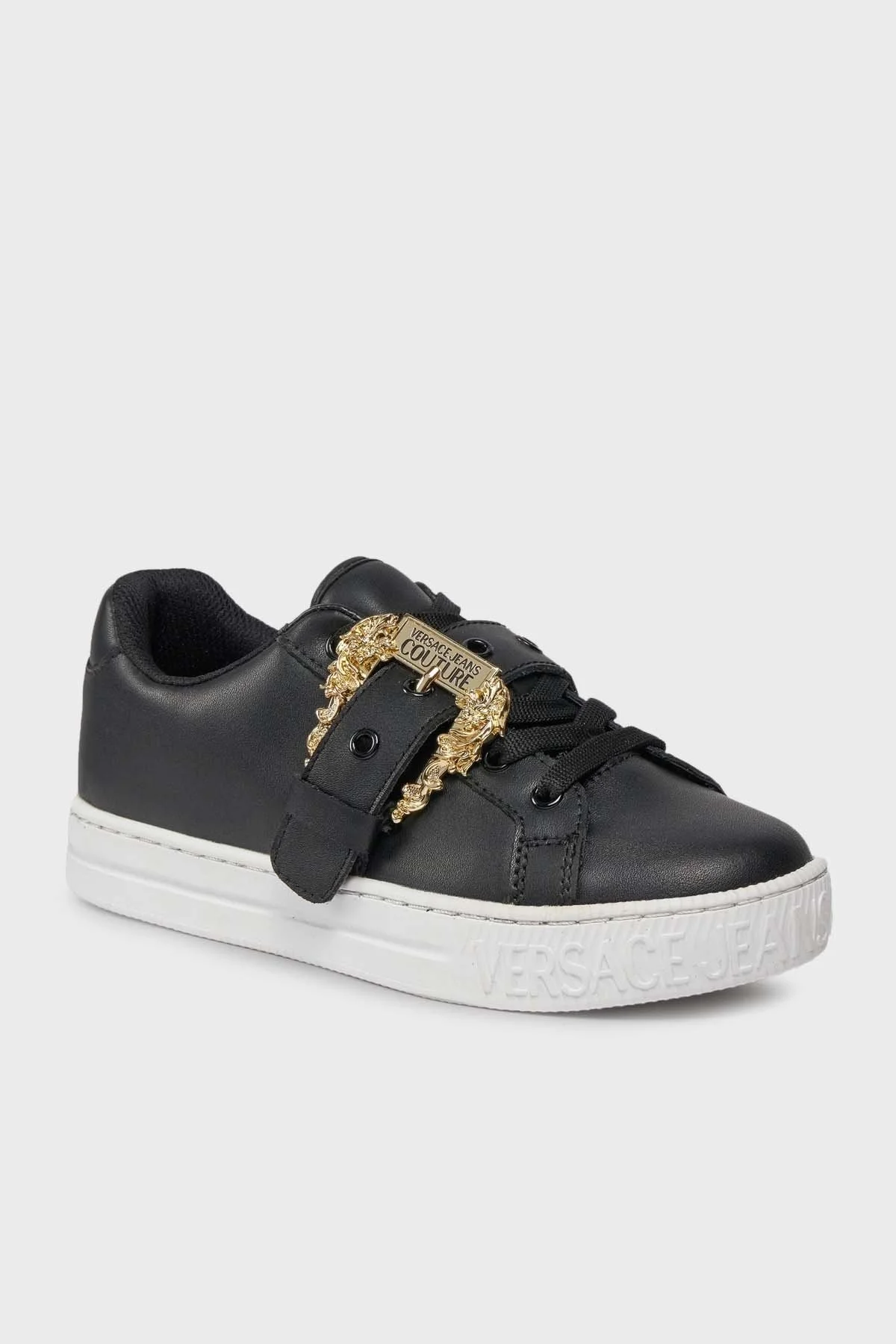 Versace Jeans Couture Logolu Hakiki Deri Sneaker Bayan Ayakkabı 75VA3SK9 ZP311 899 SİYAH - 7