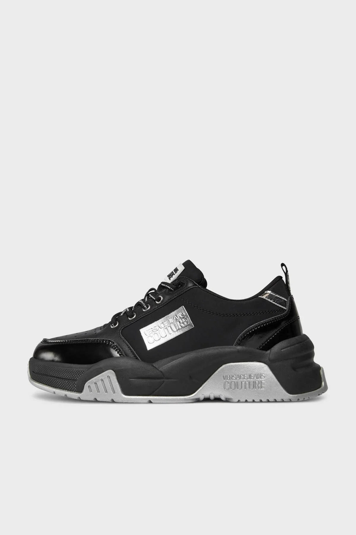 Versace Jeans Couture Logolu Hakiki Deri Sneaker Erkek Ayakkabı 75YA3SF6 ZP329 899 SİYAH - 3