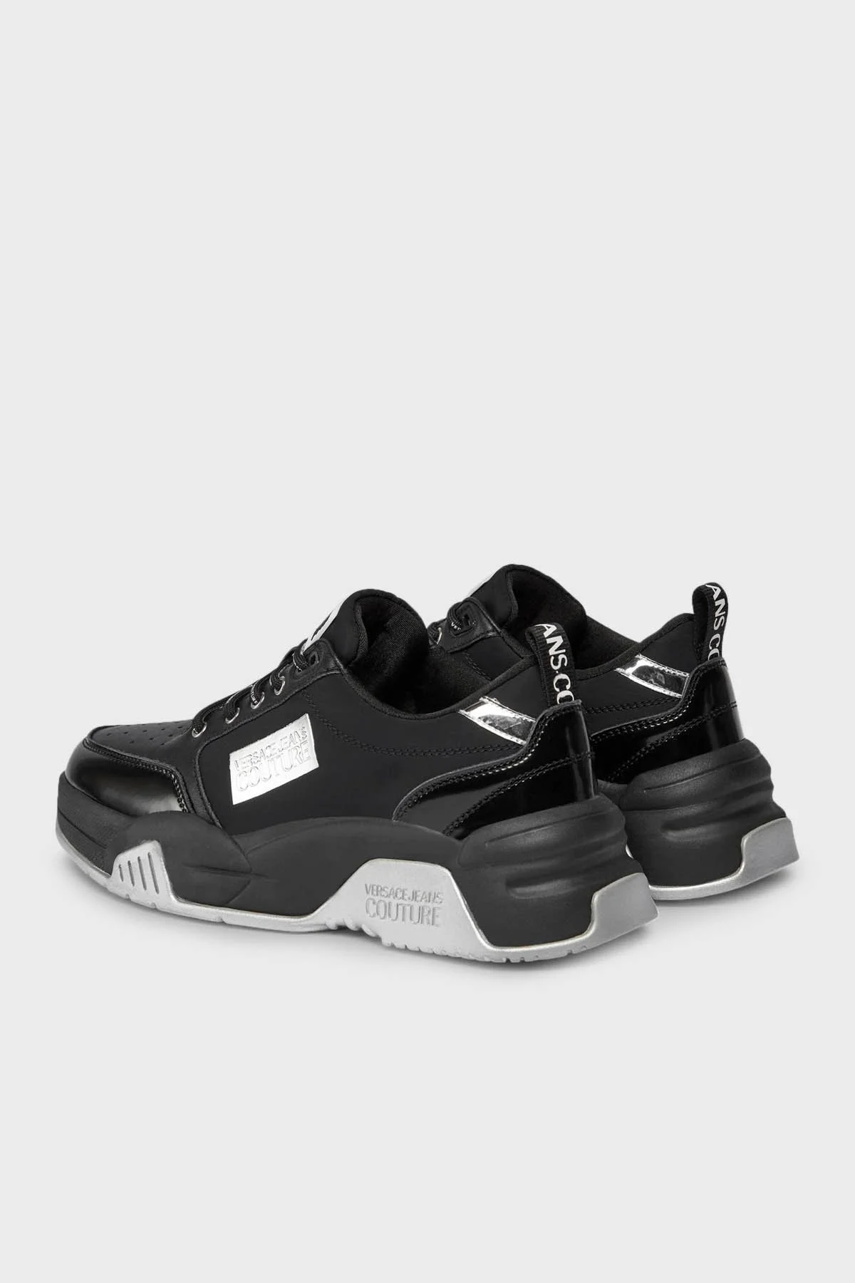Versace Jeans Couture Logolu Hakiki Deri Sneaker Erkek Ayakkabı 75YA3SF6 ZP329 899 SİYAH - 6