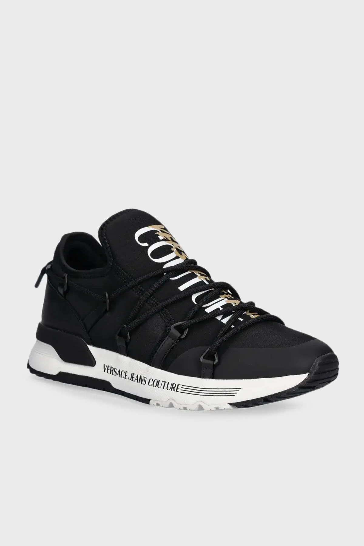 Versace Jeans Couture Logolu Kalın Taban Sneaker Erkek Ayakkabı 78YA3SA6 ZSC66 899 SİYAH - 2