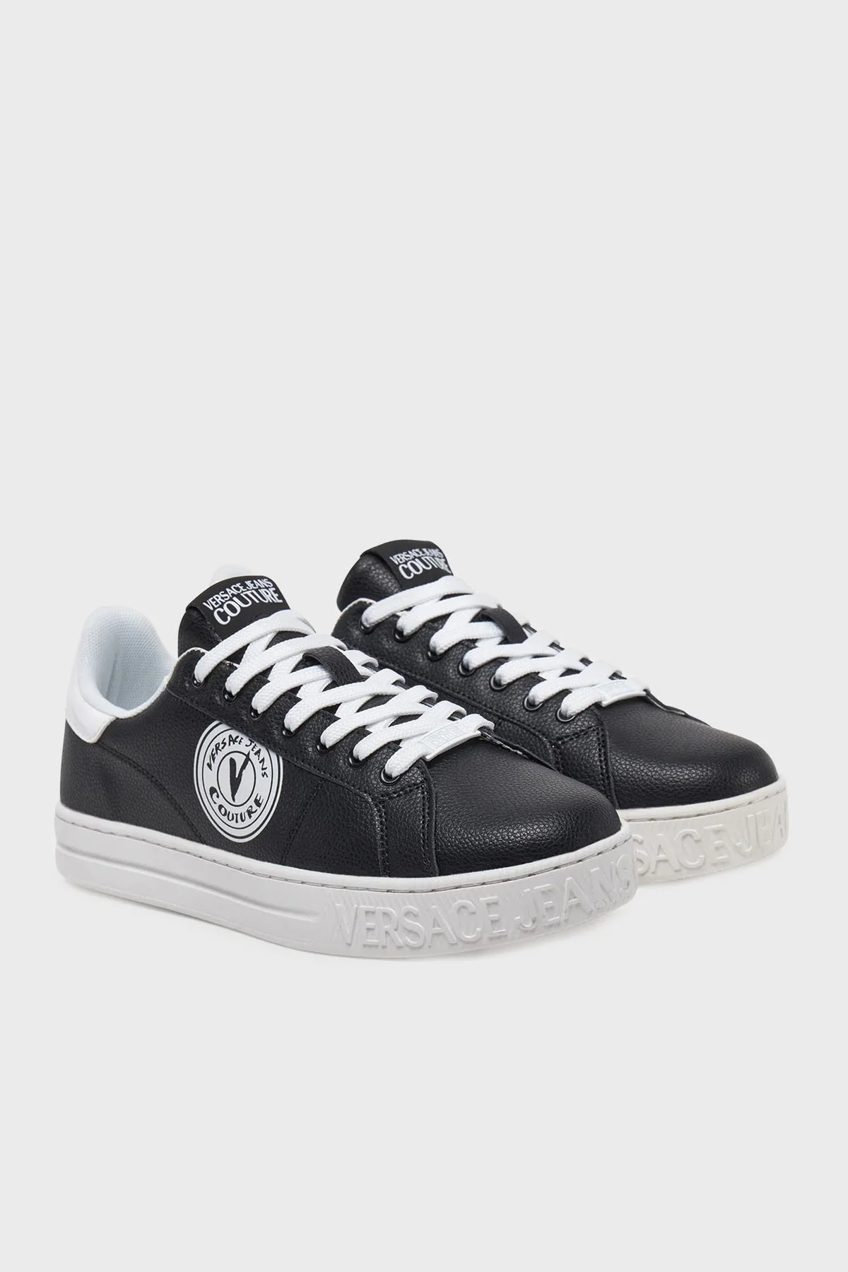 Versace Jeans Couture Logolu Kalın Taban Sneaker Erkek Ayakkabı 78YA3SK1 ZPB01 899 SİYAH - 8