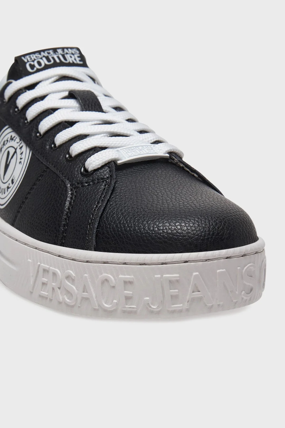 Versace Jeans Couture Logolu Kalın Taban Sneaker Erkek Ayakkabı 78YA3SK1 ZPB01 899 SİYAH - 11