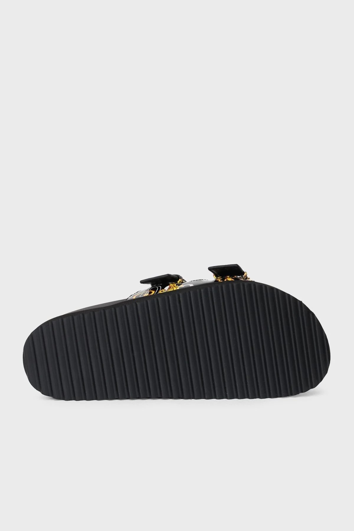 Versace Jeans Couture Logolu Kalın Tabanlı Bayan Terlik 74VA3SM1 ZS366 G89 SİYAH - 5