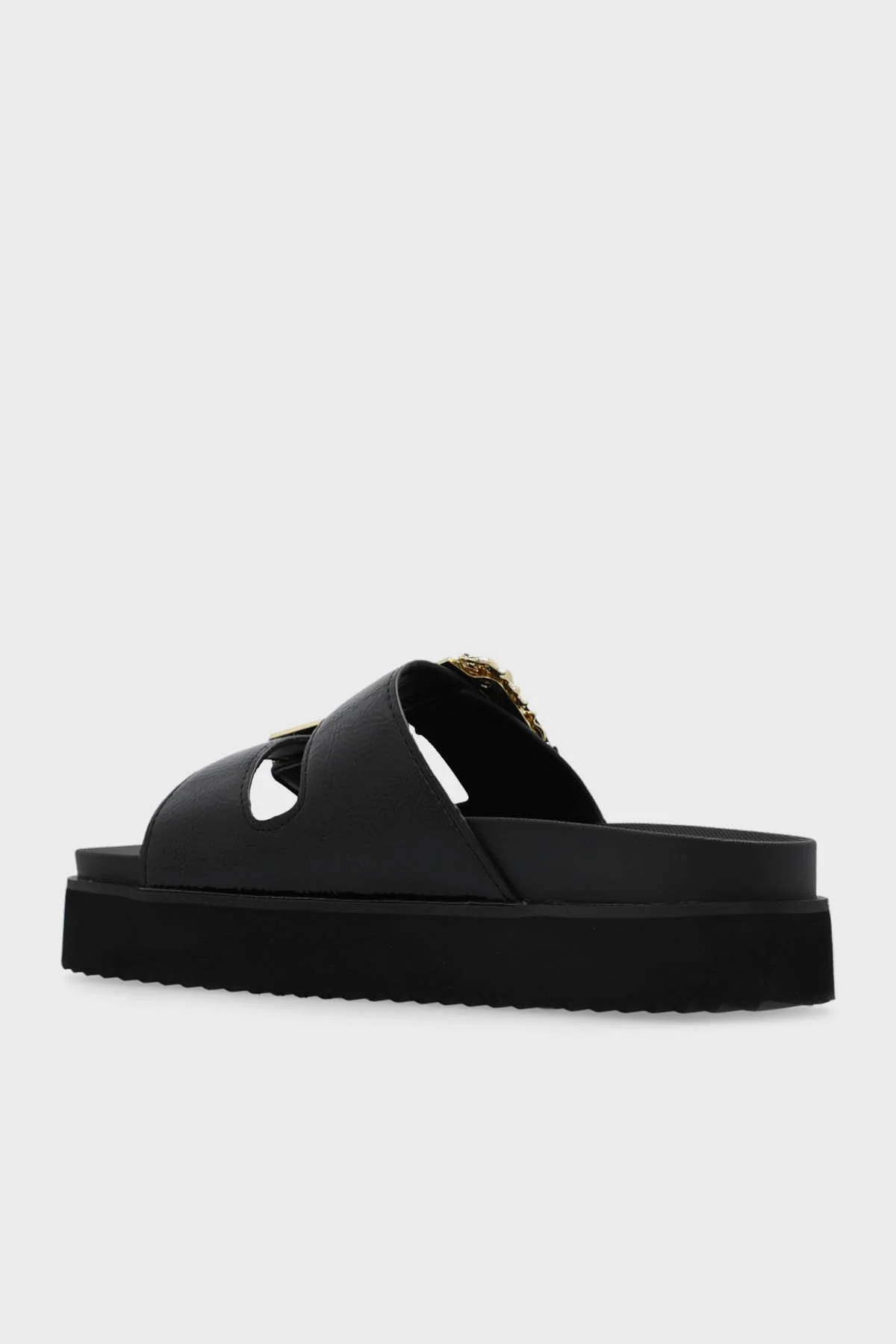 Versace Jeans Couture Logolu Kalın Tabanlı Bayan Terlik 74VA3SM1 ZS539 899 SİYAH - 4