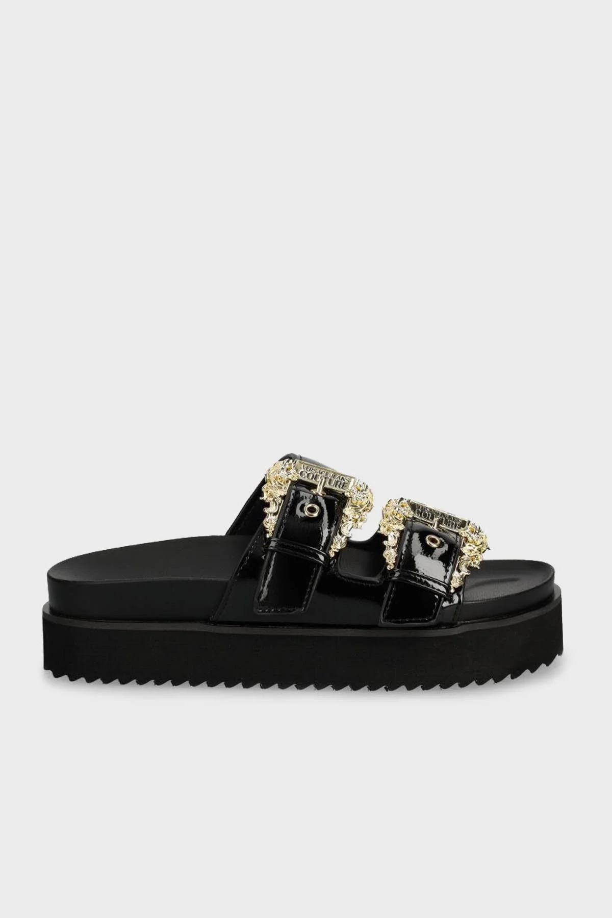 Versace Jeans Couture Logolu Kalın Tabanlı Bayan Terlik 76VA3SM1 ZS539 899 SİYAH - 6