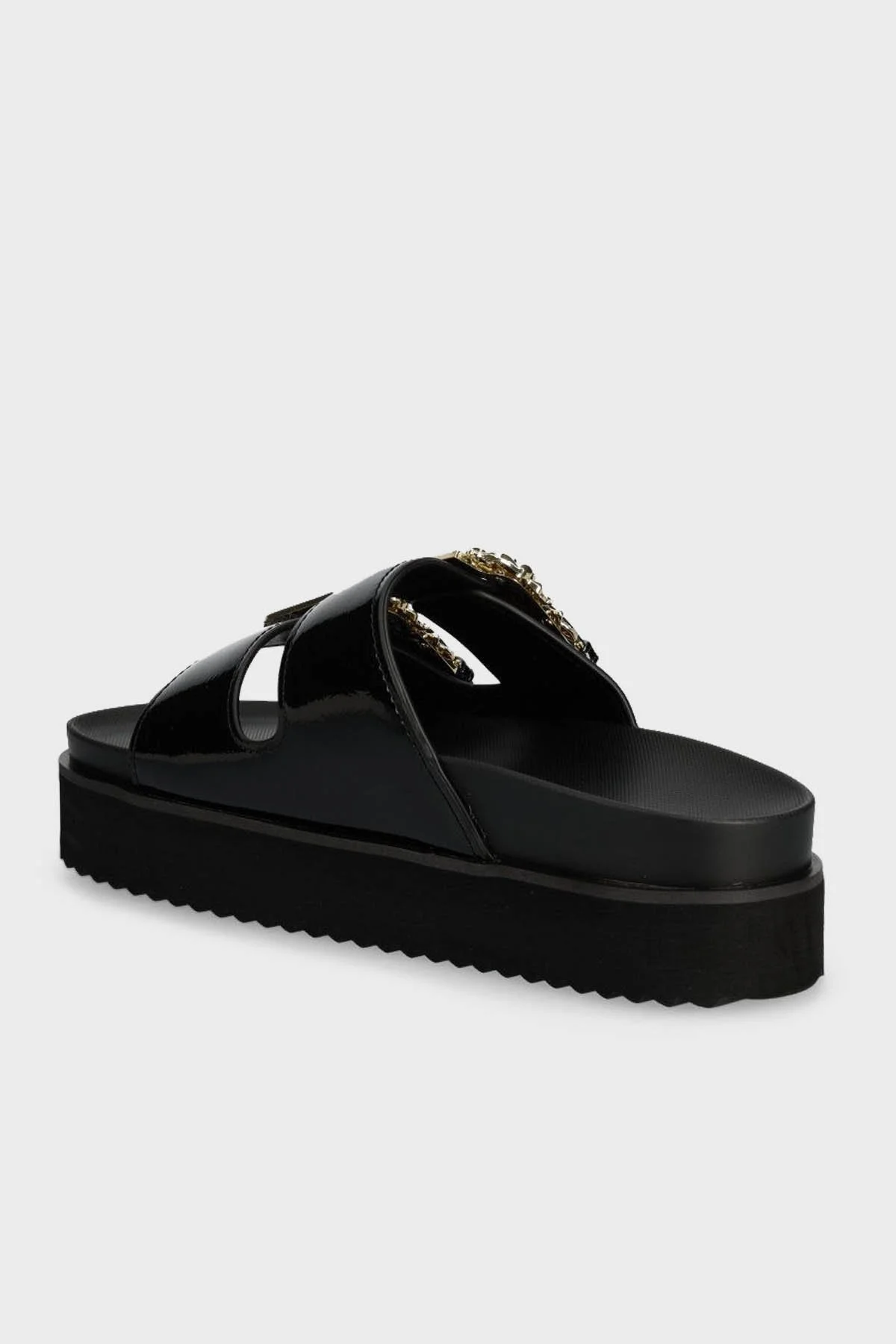 Versace Jeans Couture Logolu Kalın Tabanlı Bayan Terlik 76VA3SM1 ZS539 899 SİYAH - 7