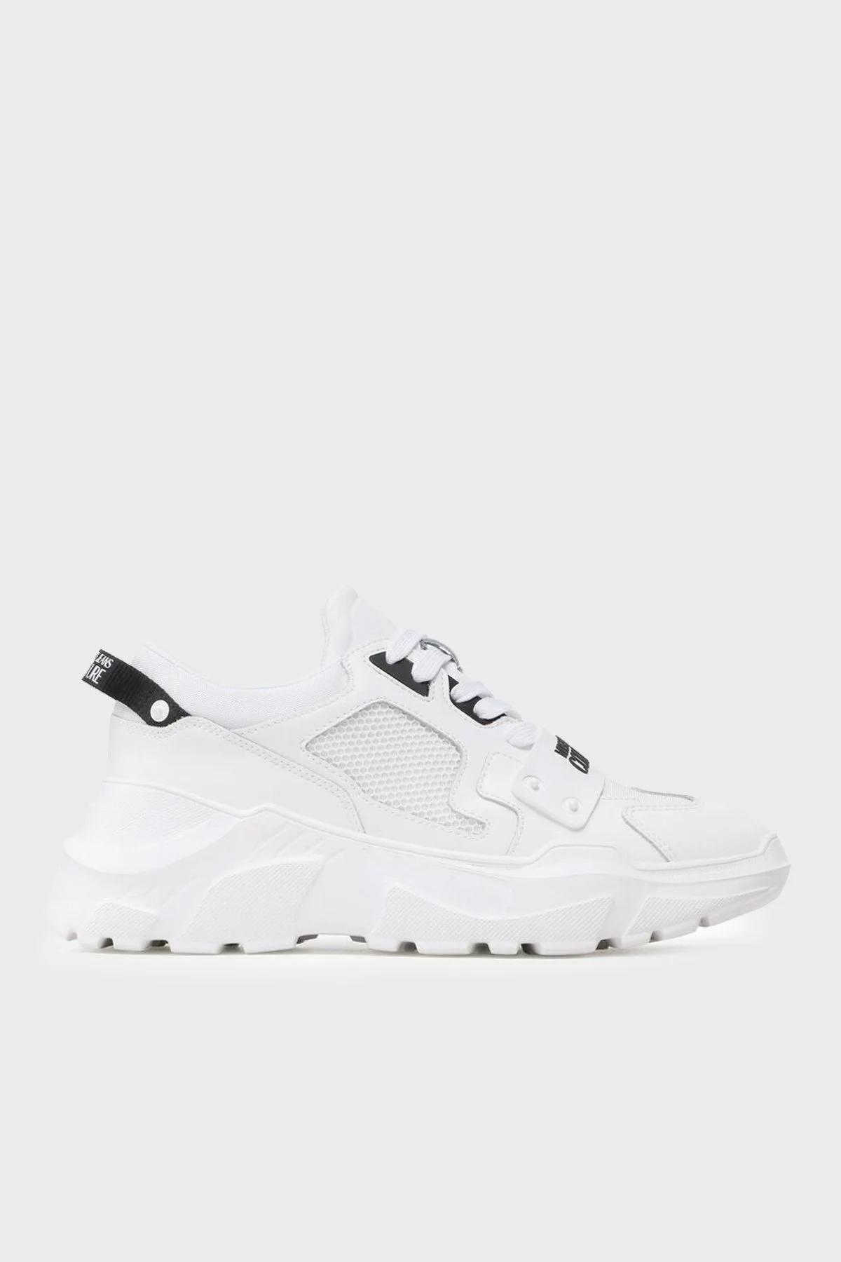 Versace Jeans Couture Logolu Kalın Tabanlı Hakiki Deri Sneaker Erkek Ayakkabı 74YA3SC4 ZP253 003 BEYAZ - 1