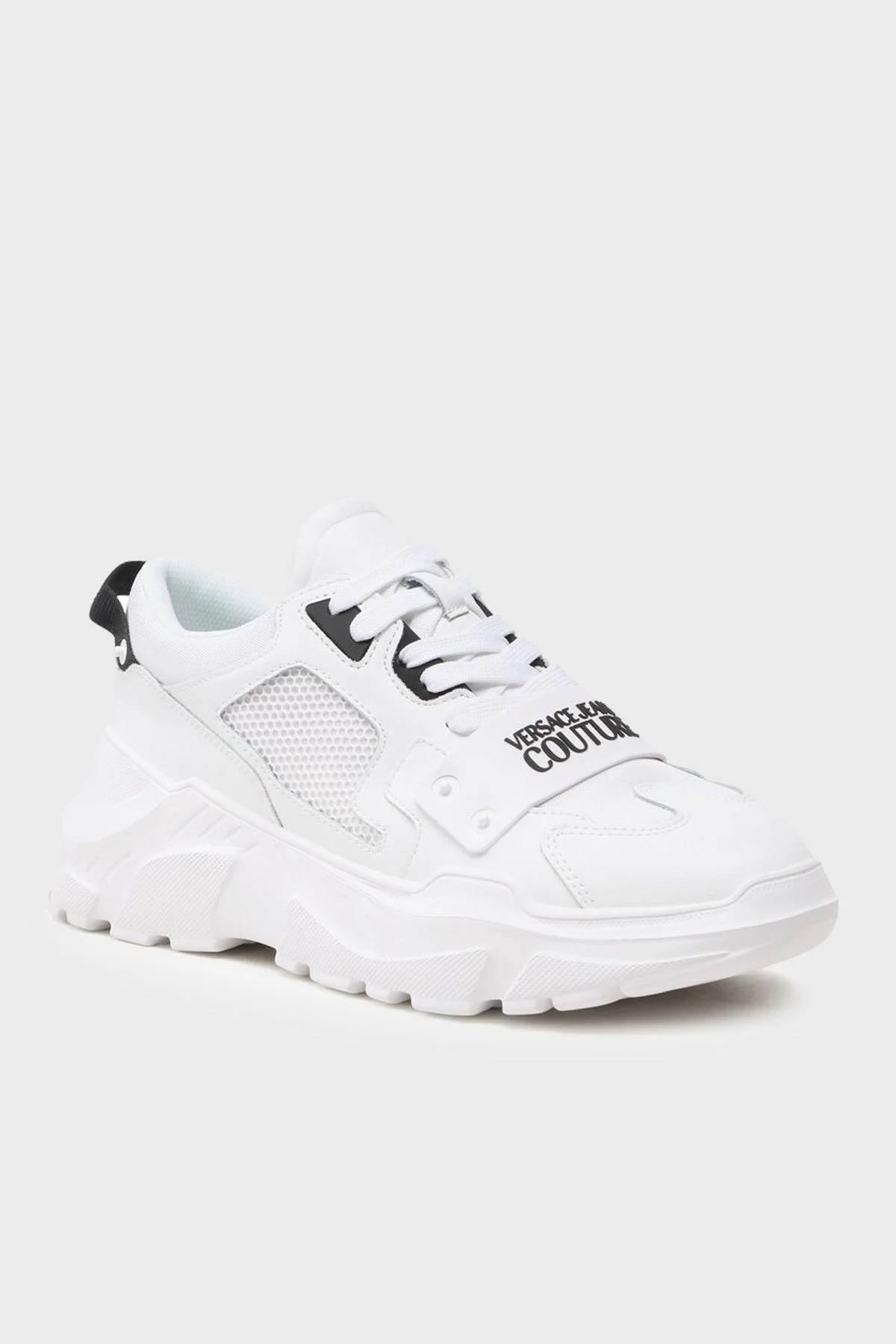 Versace Jeans Couture Logolu Kalın Tabanlı Hakiki Deri Sneaker Erkek Ayakkabı 74YA3SC4 ZP253 003 BEYAZ - 5