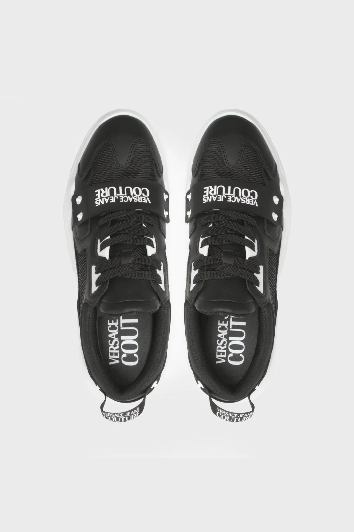 Versace Jeans Couture Logolu Kalın Tabanlı Hakiki Deri Sneaker Erkek Ayakkabı 74YA3SC4 ZP253 899 SİYAH - 5