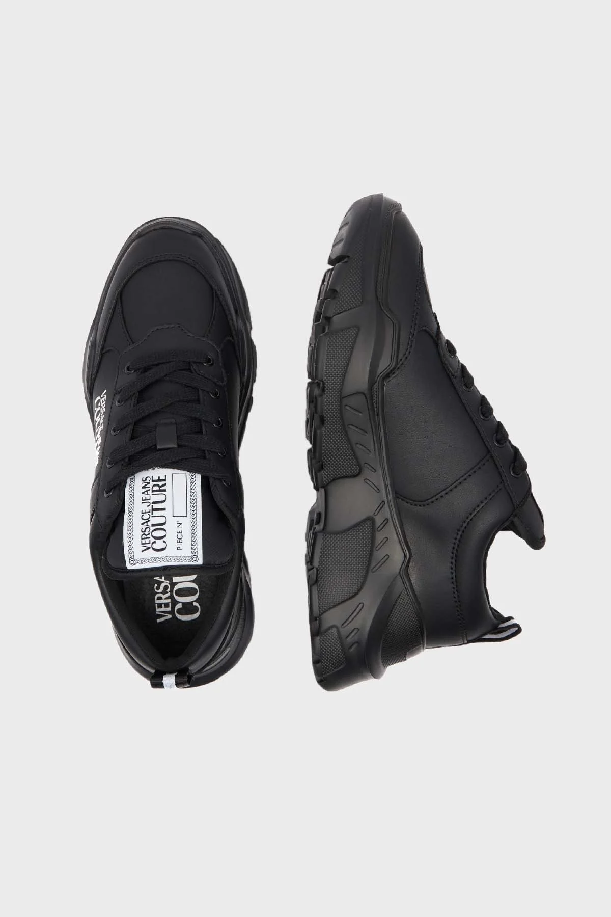 Versace Jeans Couture Logolu Kalın Tabanlı Nefes Alabilen Sneaker Erkek Ayakkabı 73YA3SC1 ZP139 899 SİYAH - 2