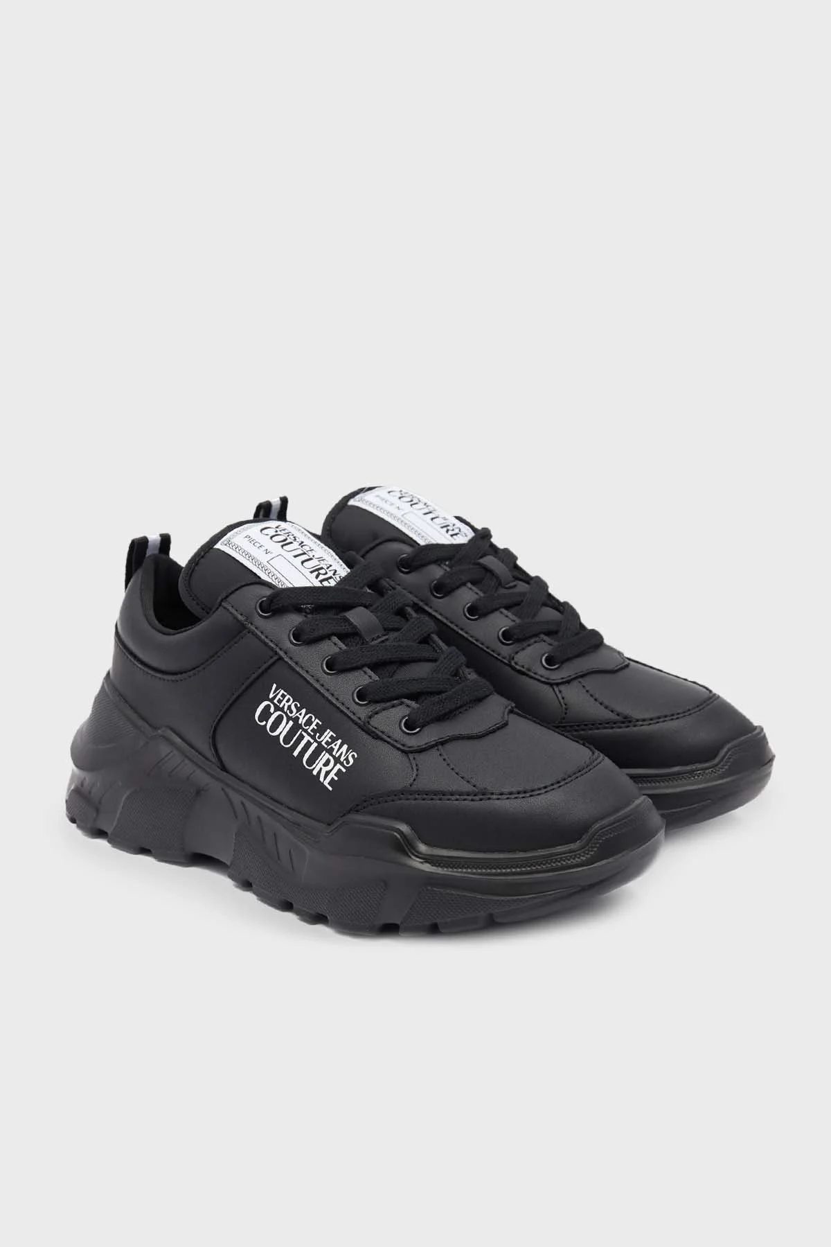 Versace Jeans Couture Logolu Kalın Tabanlı Nefes Alabilen Sneaker Erkek Ayakkabı 73YA3SC1 ZP139 899 SİYAH - 1